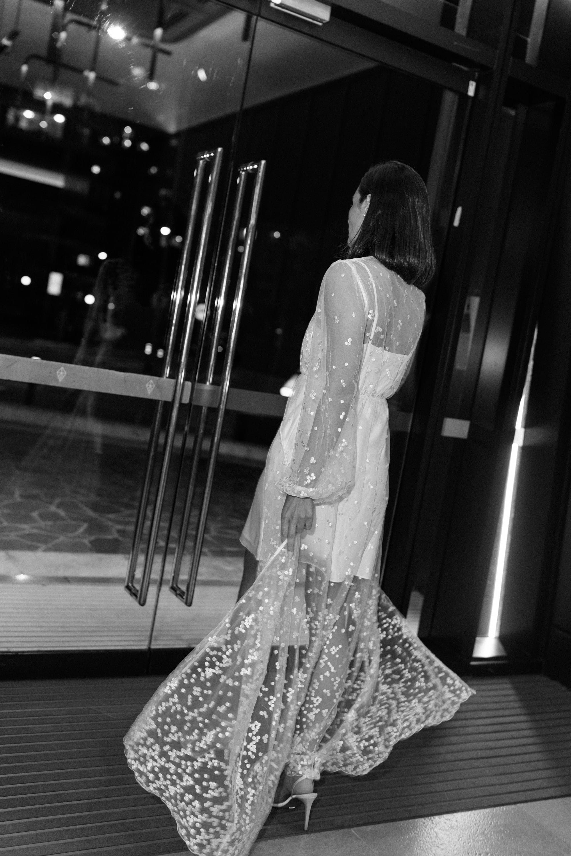 Adelina Spot Lace Maxi Bridal Robe - Includes Slip - Image 8