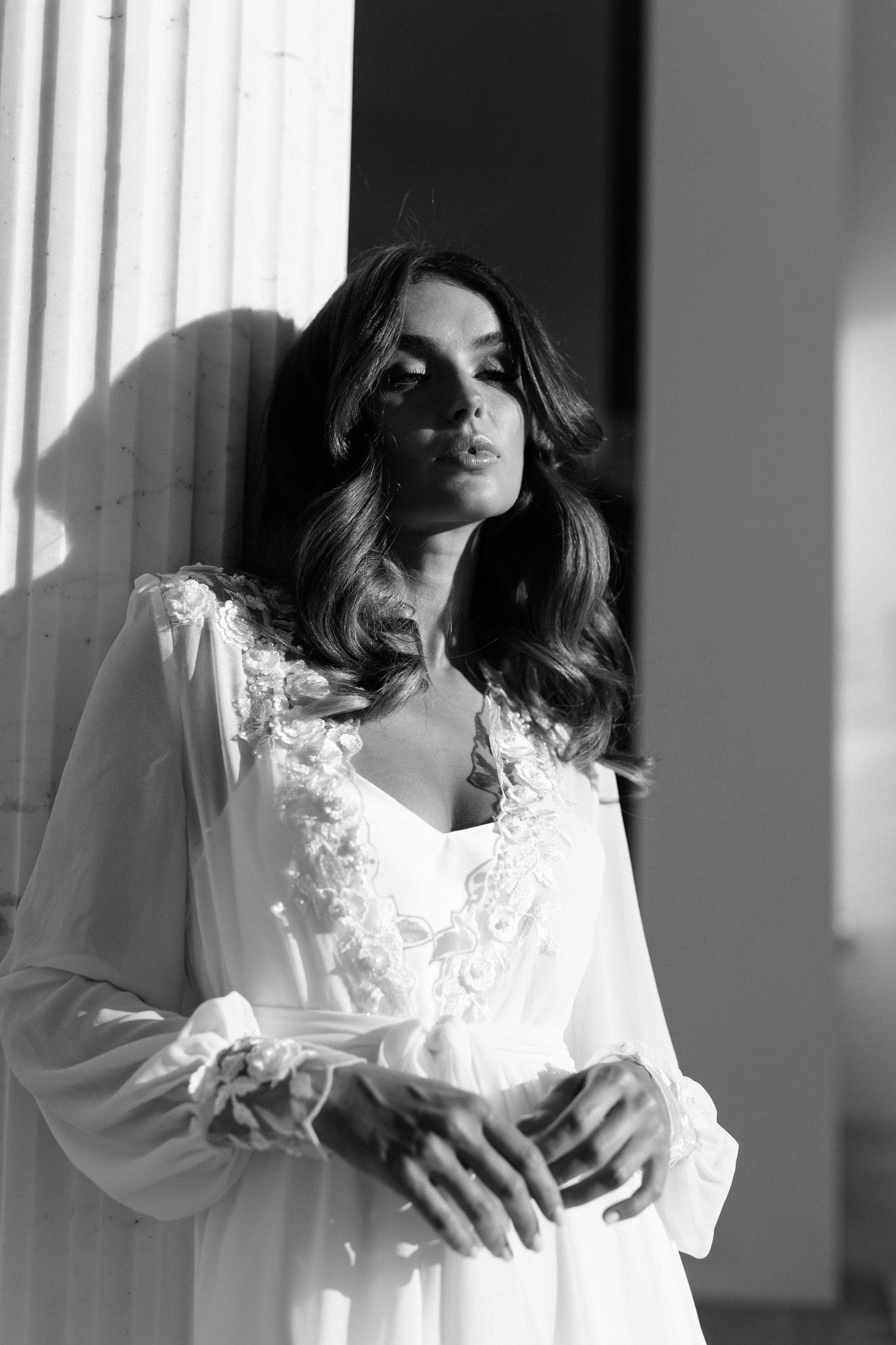 Arianna Beaded Floral Lace Maxi Bridal Robe With Train - Includes Slip - Image 10