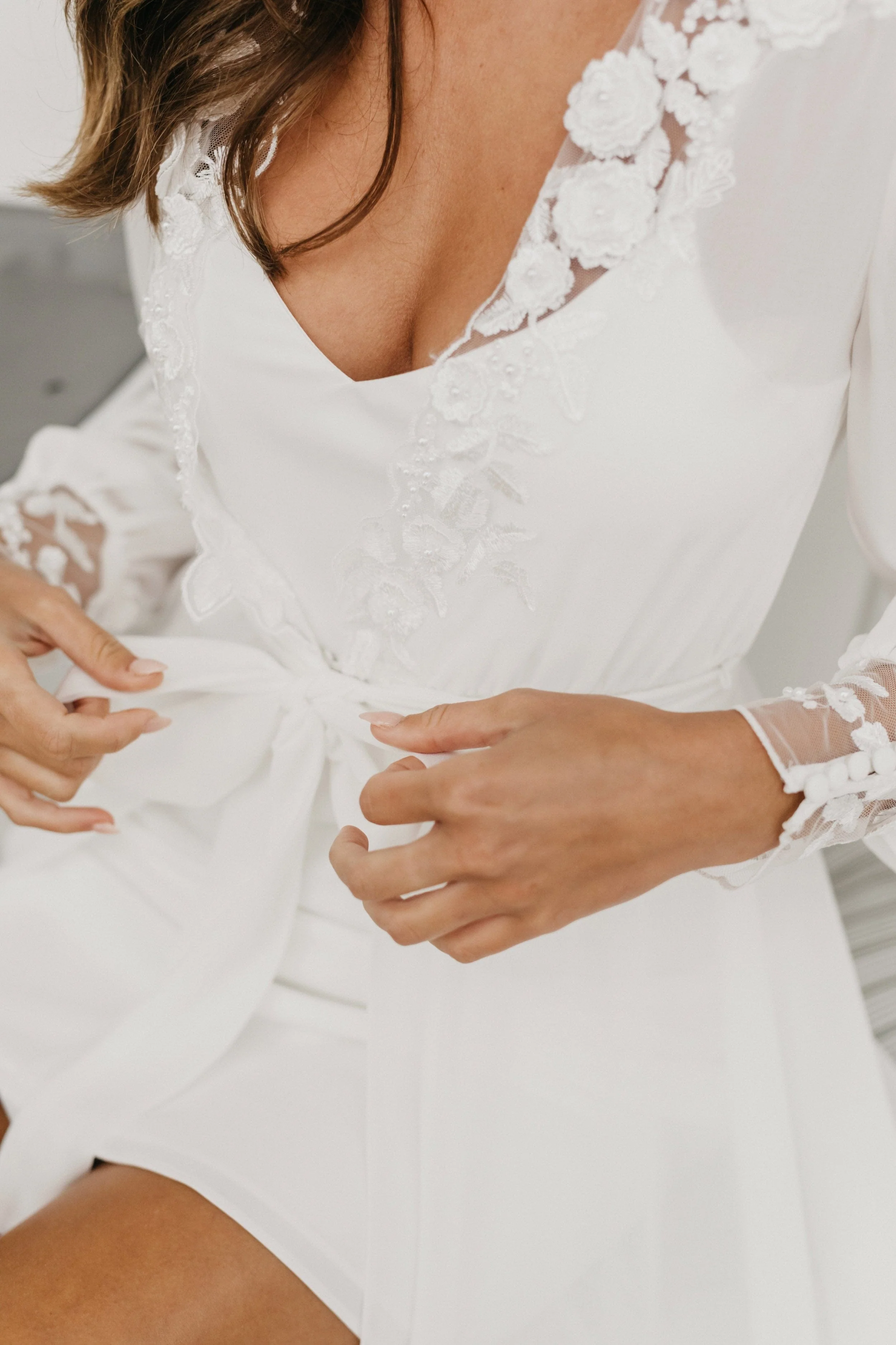 Arianna Beaded Floral Lace Maxi Bridal Robe With Train - Includes Slip - Image 7