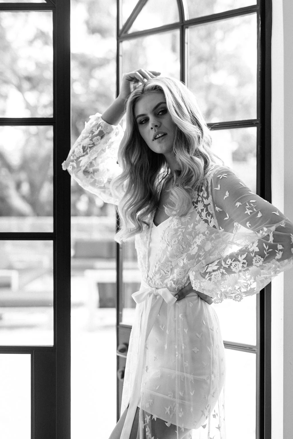 Adele Lace Maxi Bridal Robe - Includes Slip - Image 4