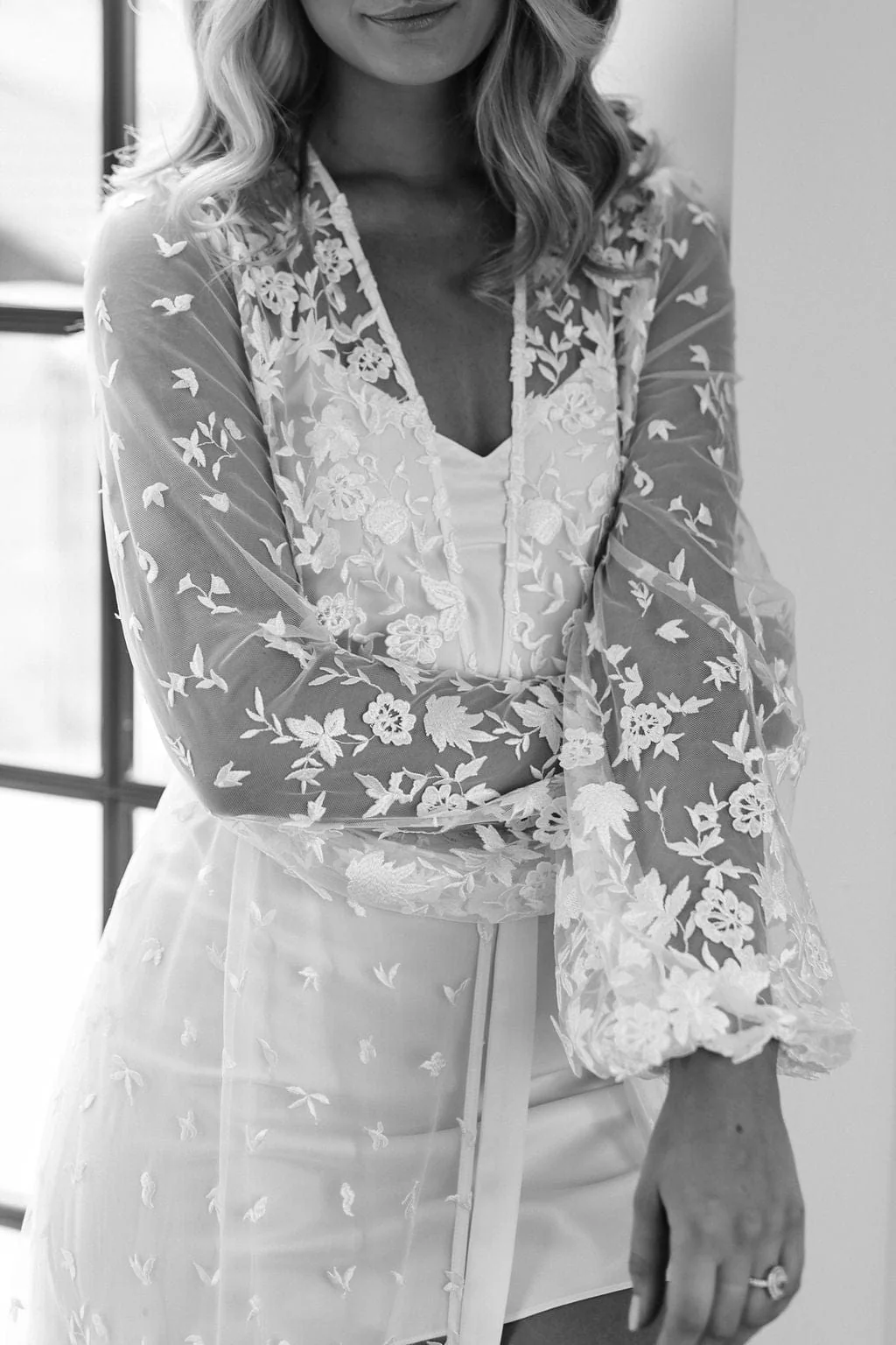 Adele Lace Maxi Bridal Robe - Includes Slip - Image 6