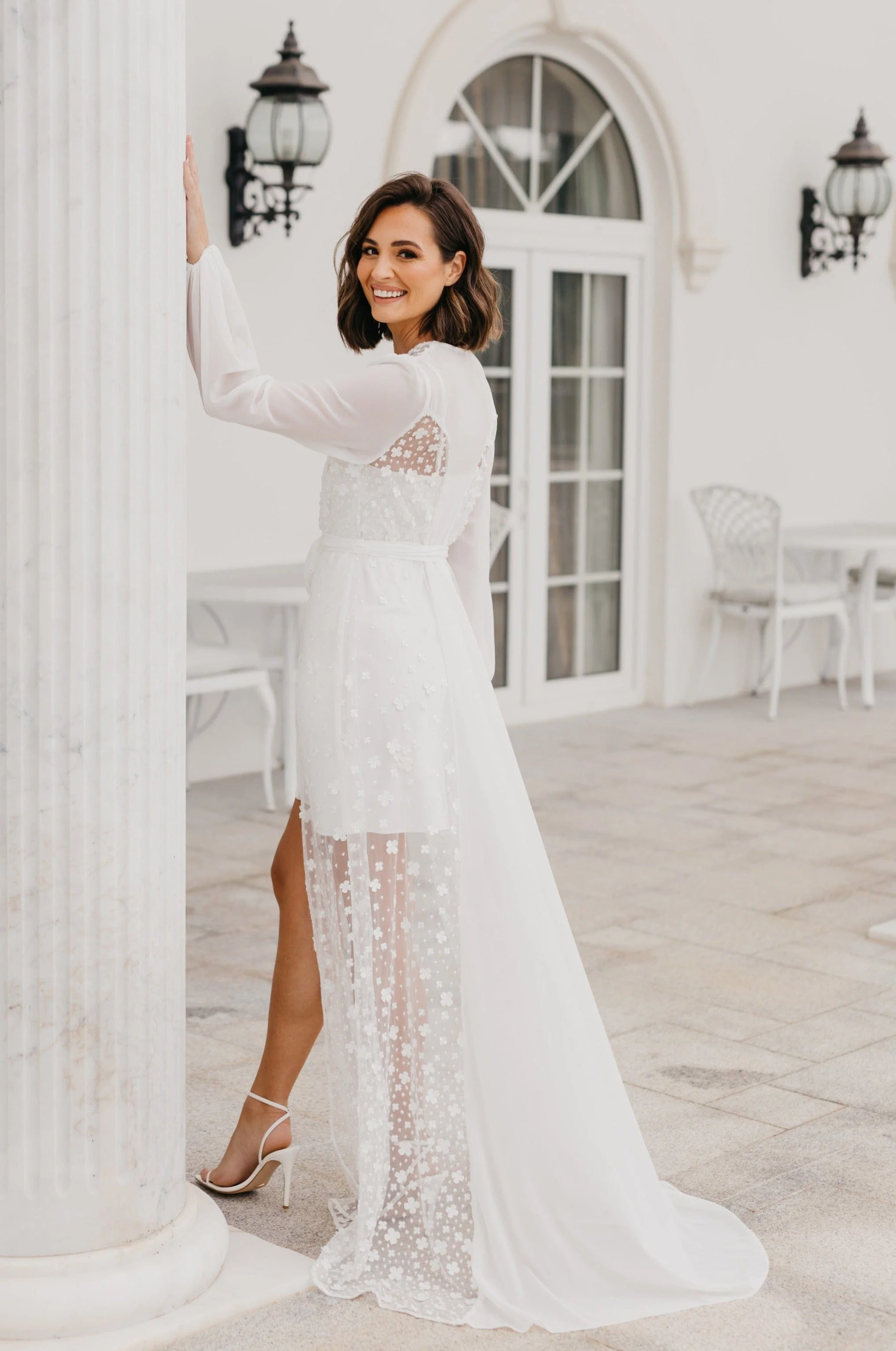 Cassidy Forget Me Knot Lace Maxi Bridal Robe - Includes Slip - Image 11