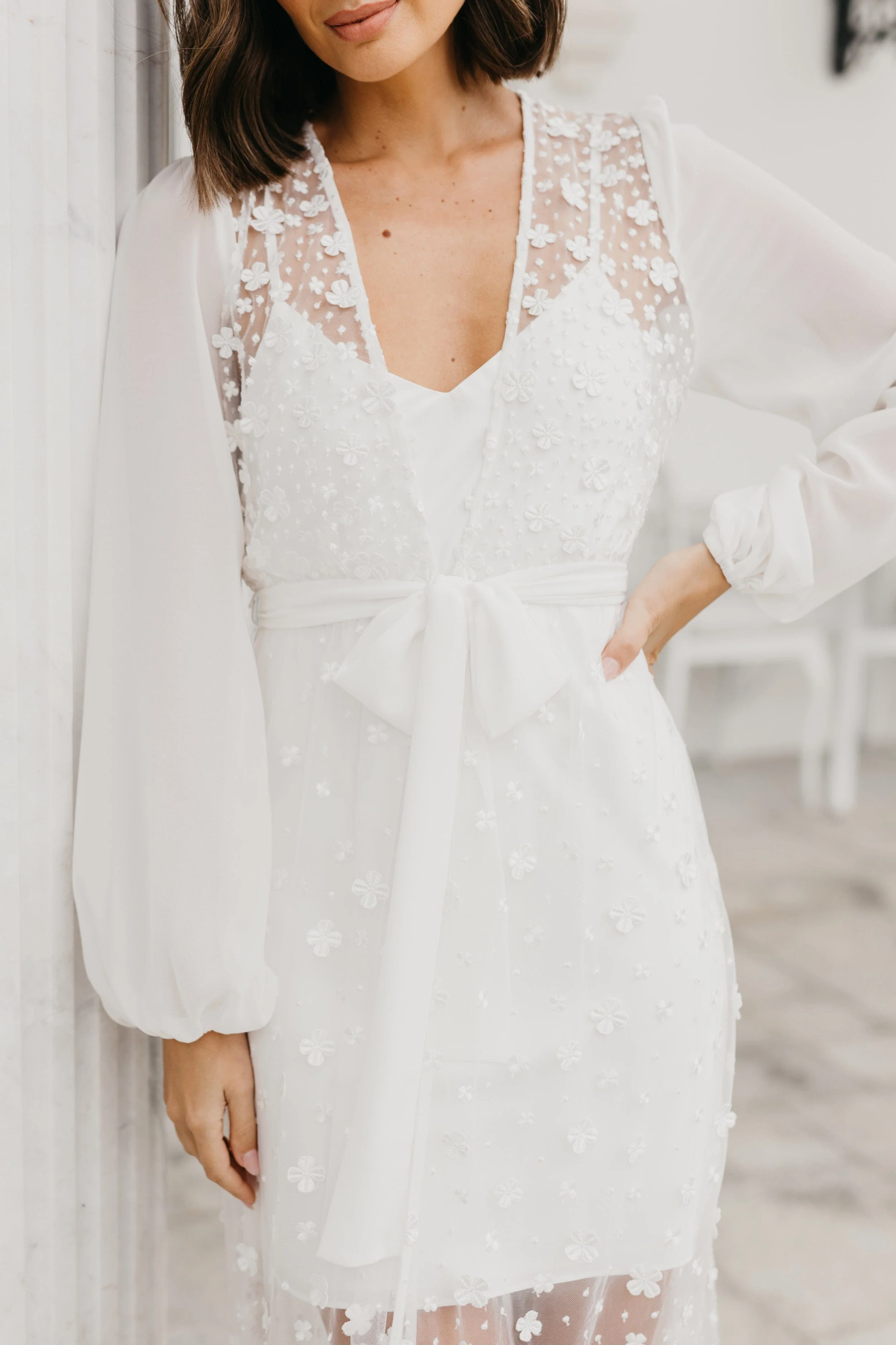 Cassidy Forget Me Knot Lace Maxi Bridal Robe - Includes Slip - Image 3