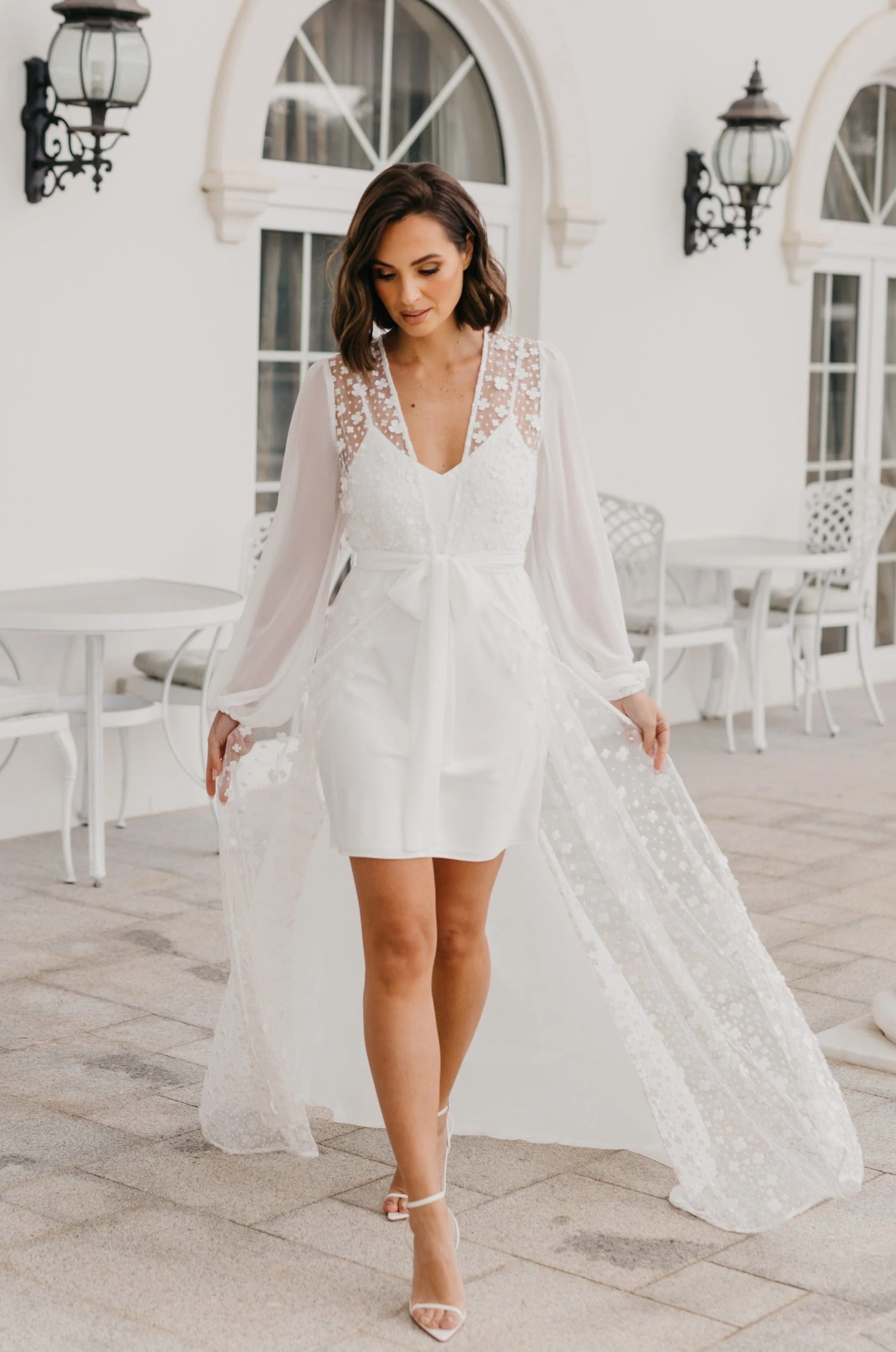 Cassidy Forget Me Knot Lace Maxi Bridal Robe - Includes Slip - Image 4