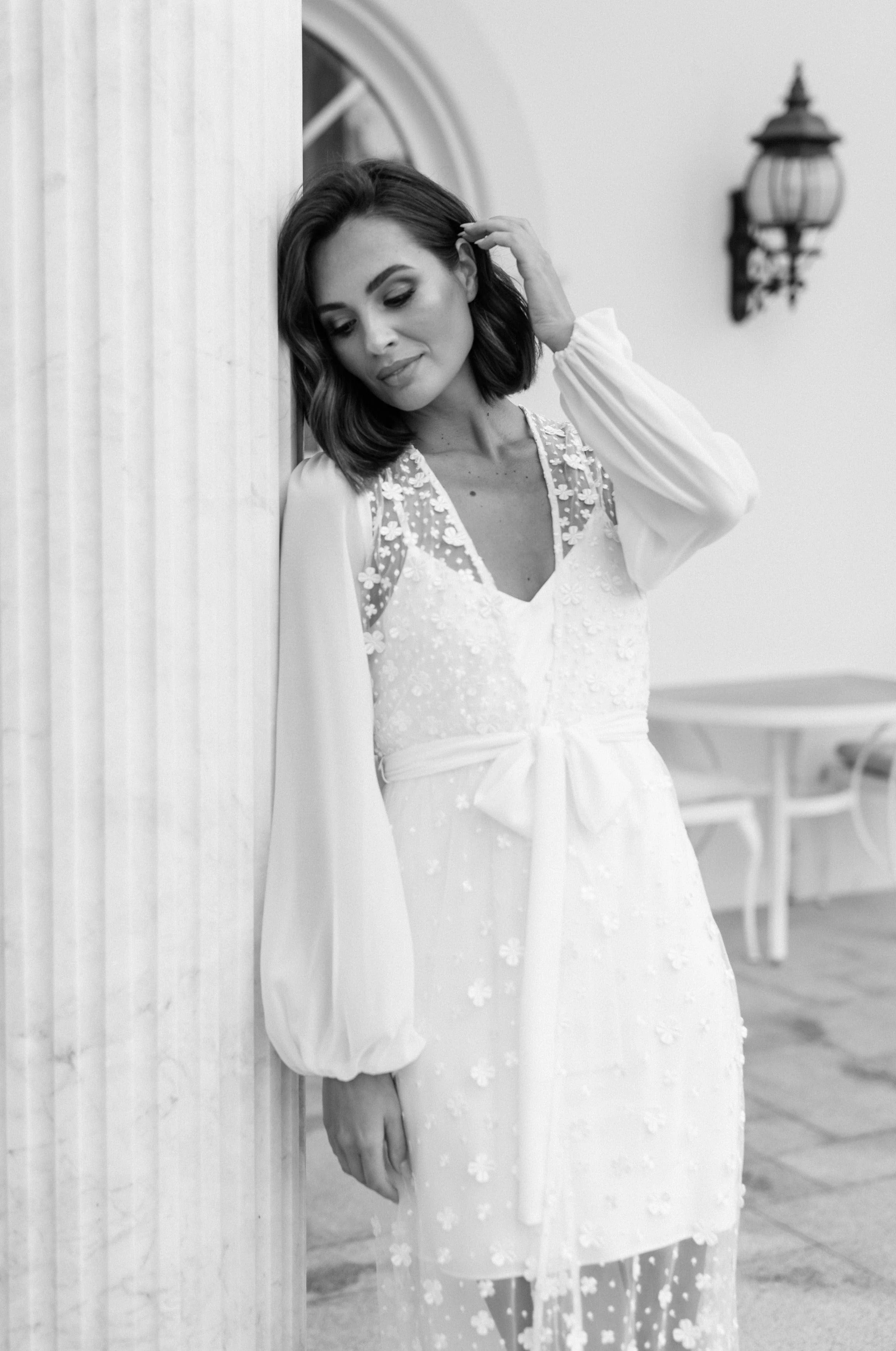 Cassidy Forget Me Knot Lace Maxi Bridal Robe - Includes Slip - Image 5