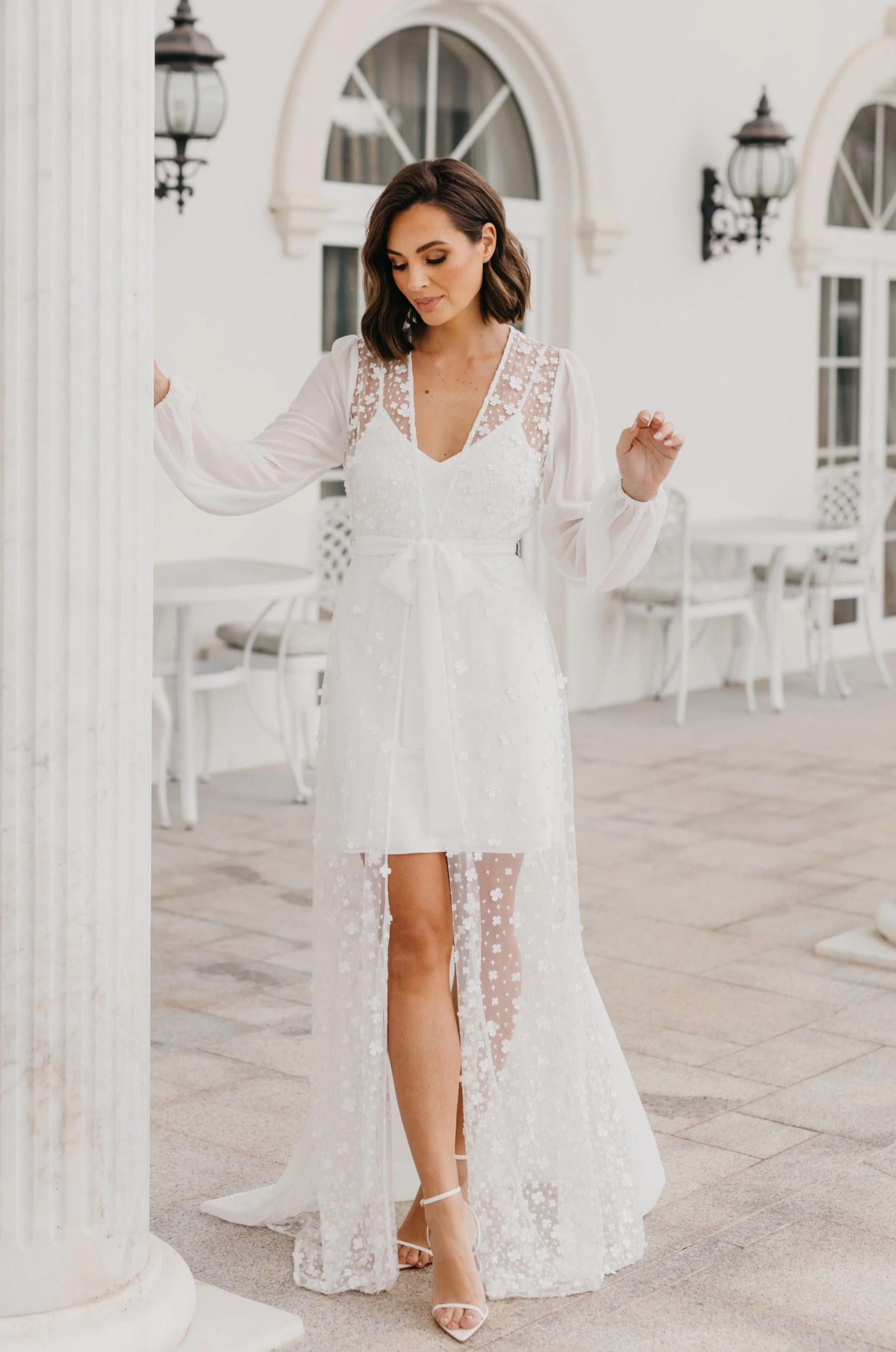 Cassidy Forget Me Knot Lace Maxi Bridal Robe - Includes Slip - Image 8