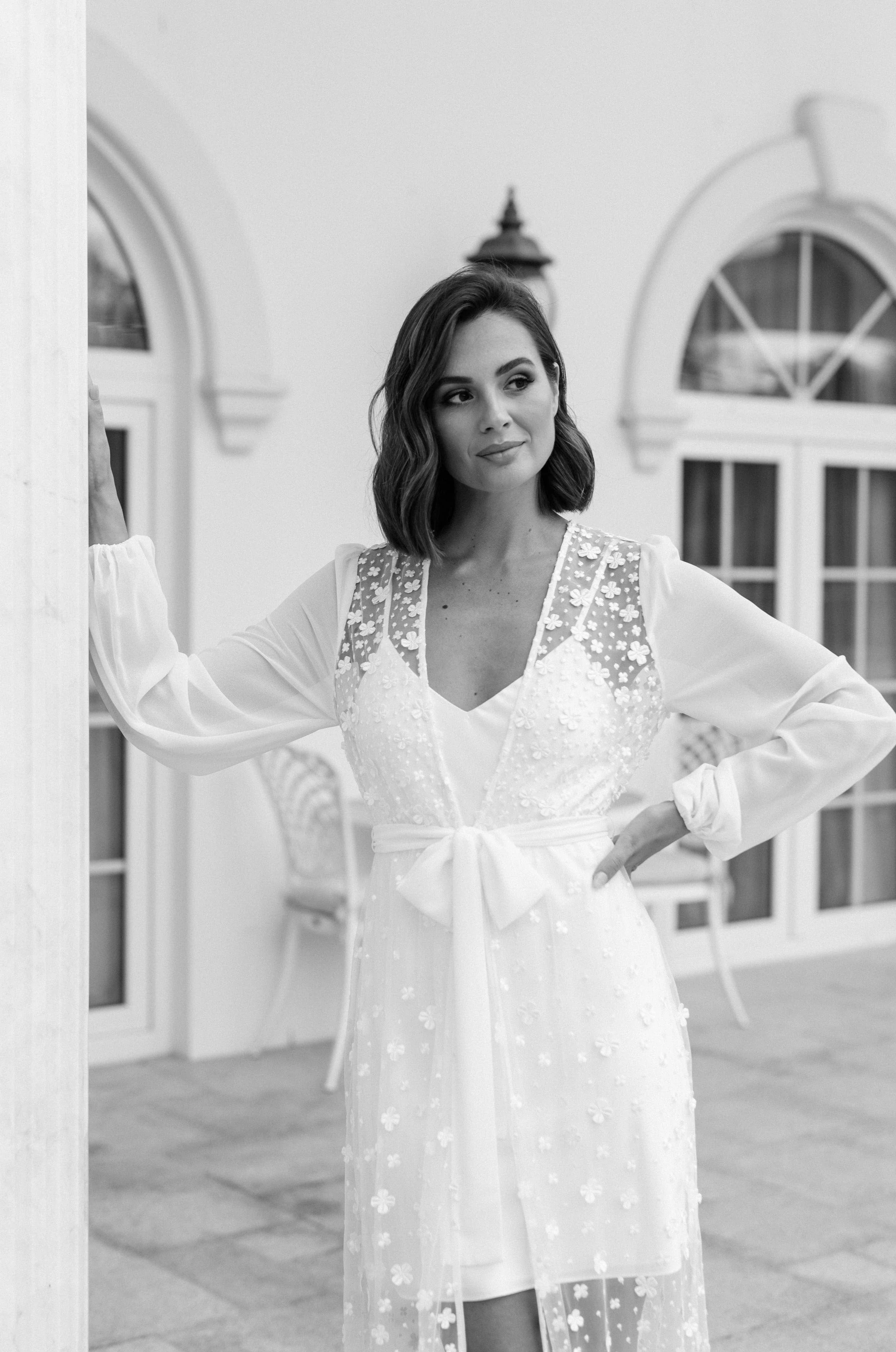 Cassidy Forget Me Knot Lace Maxi Bridal Robe - Includes Slip - Image 9