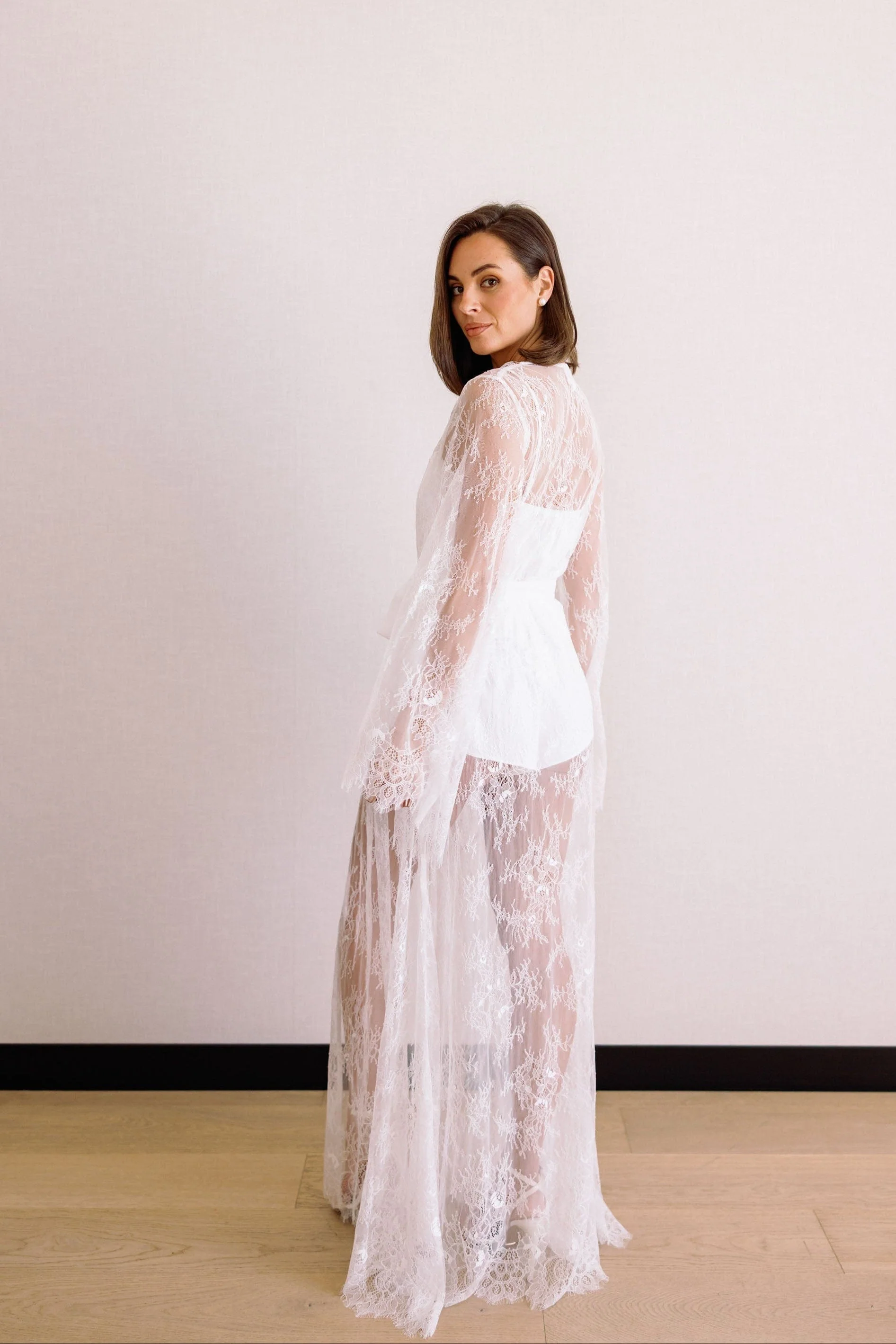 Cerise Lace Maxi Robe - Image 10