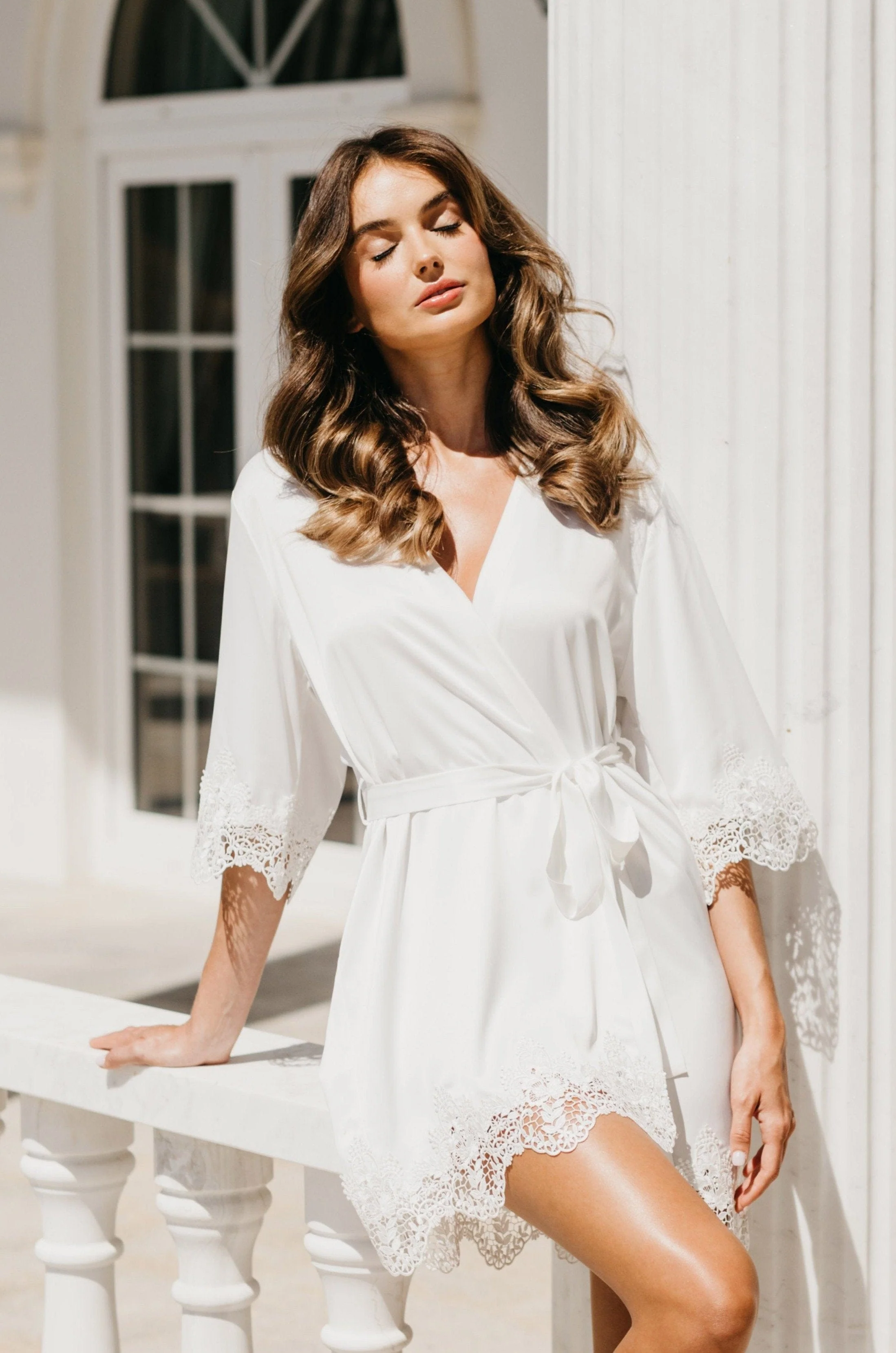 Chiara Lace Trim Robe - Image 22