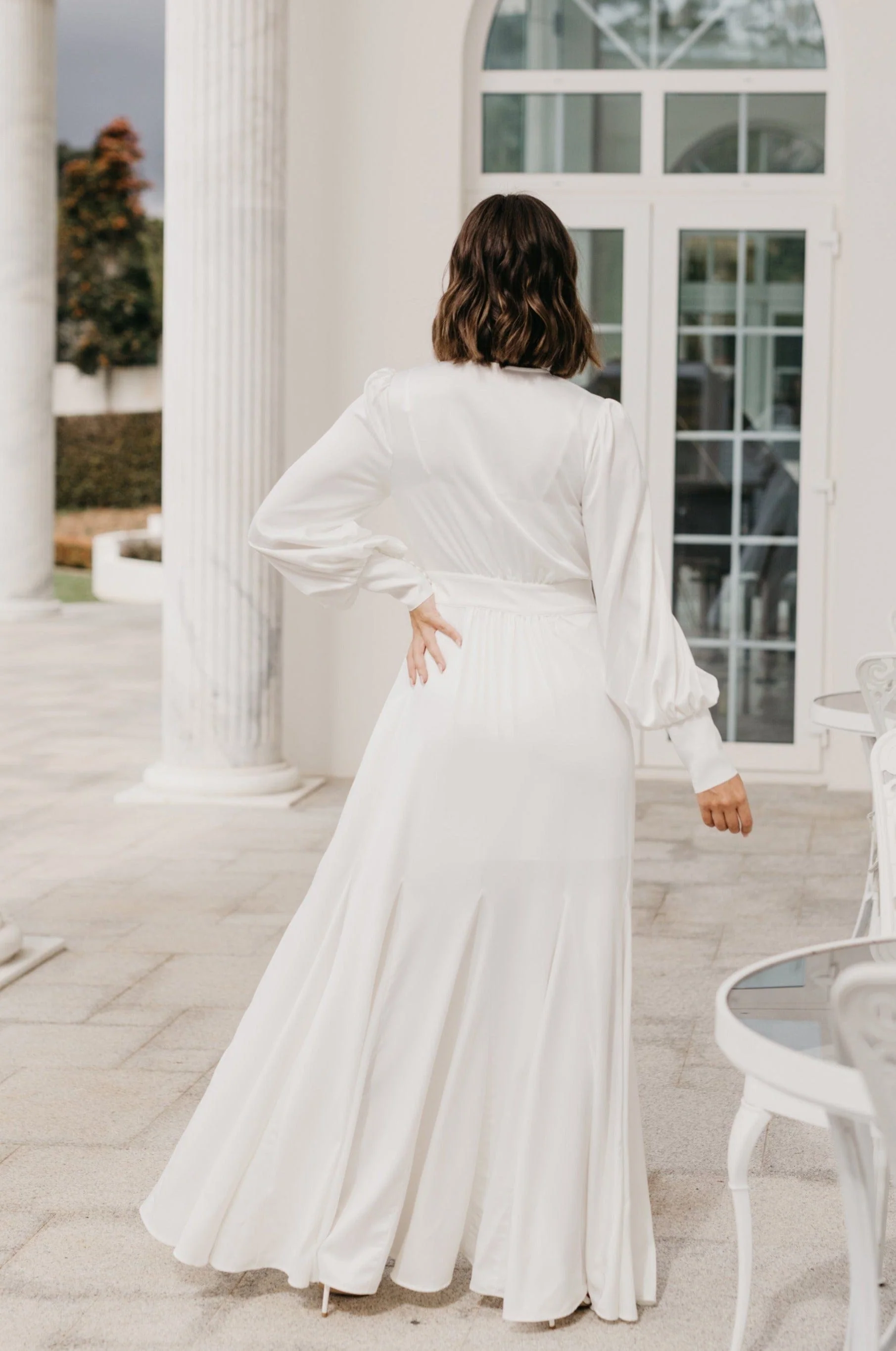 Delilah Satin Godet Maxi Bridal Robe - Includes Slip - Image 7