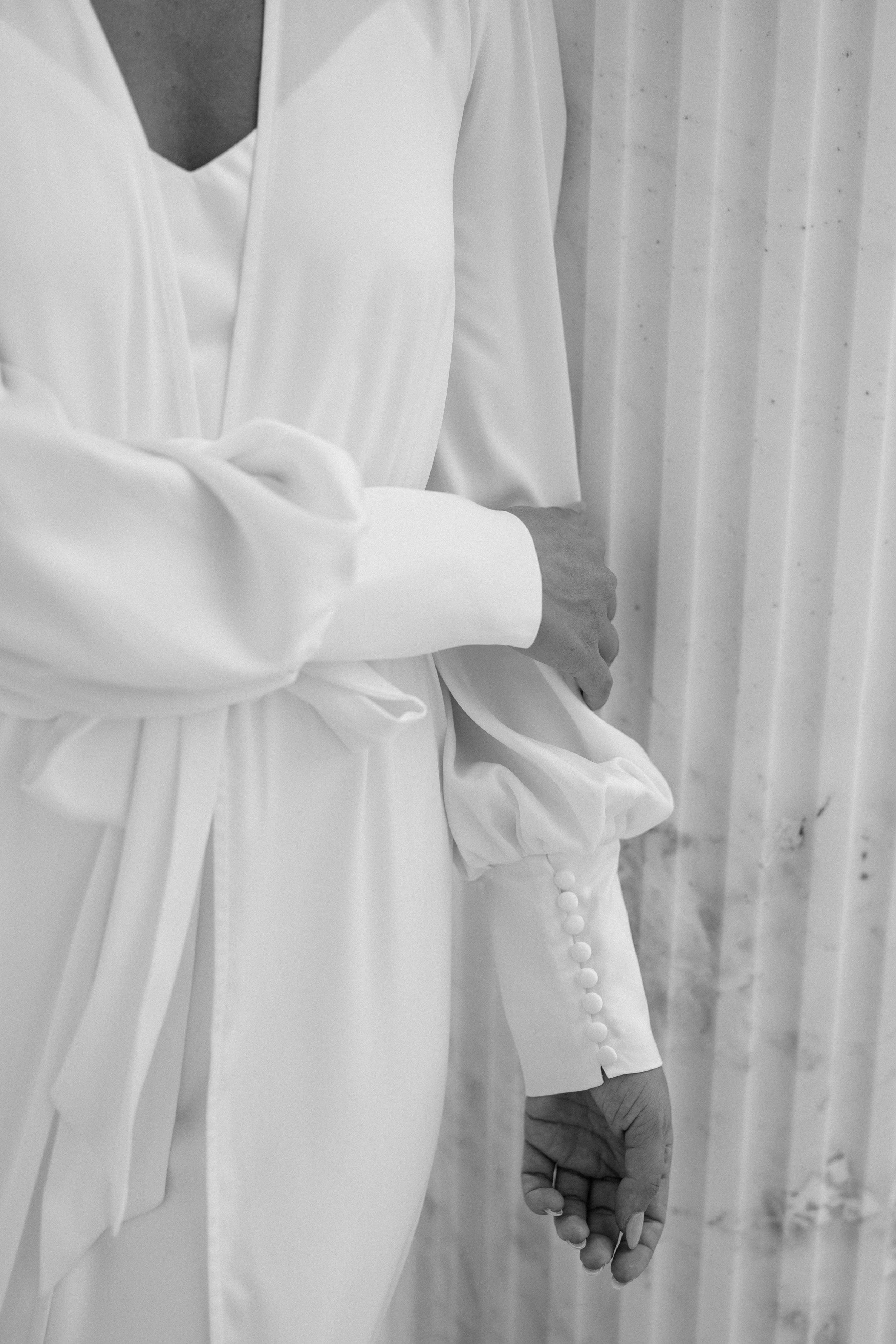 Delilah Satin Godet Maxi Bridal Robe - Includes Slip - Image 9