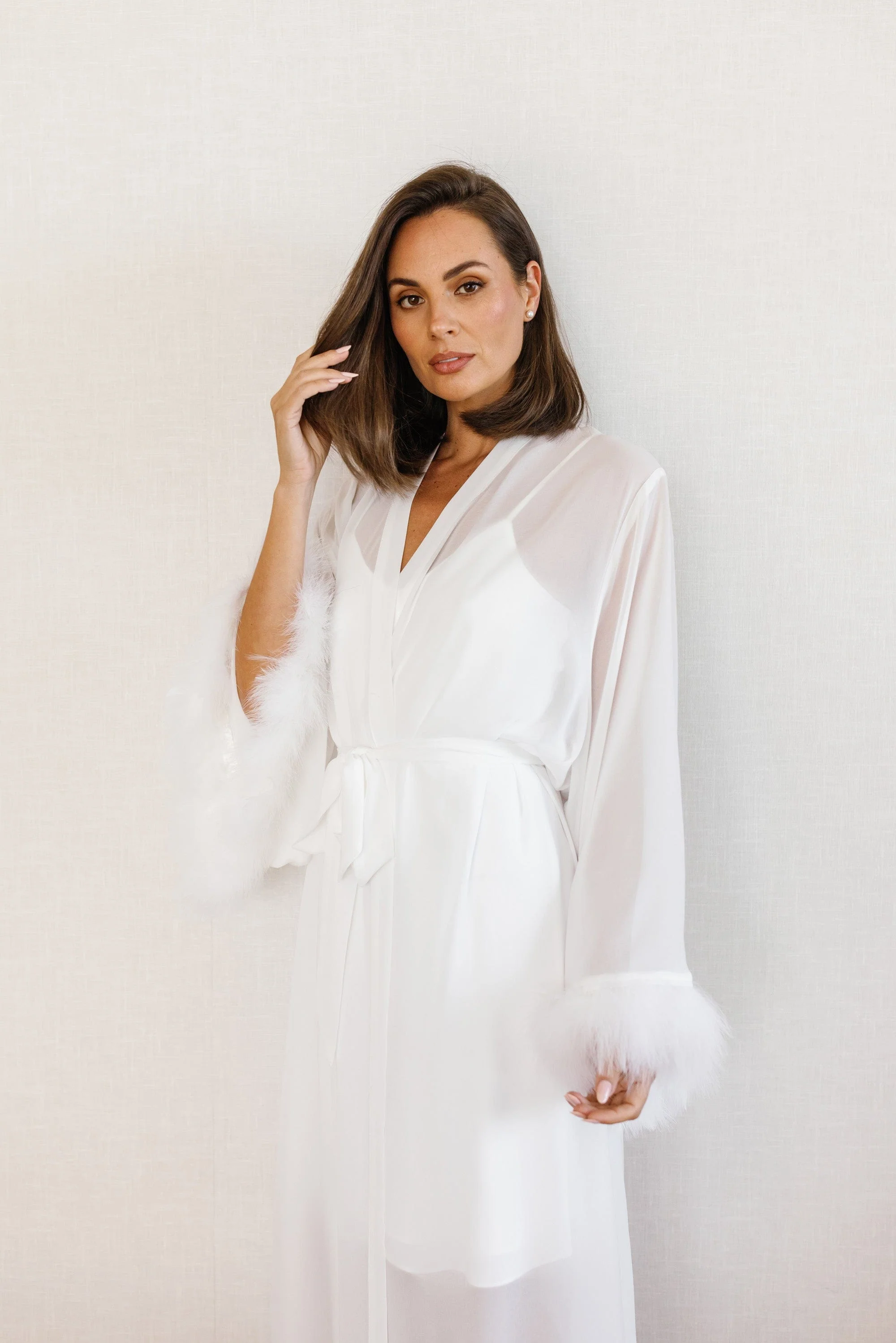 Farah Feather Bridal Robe - Image 4