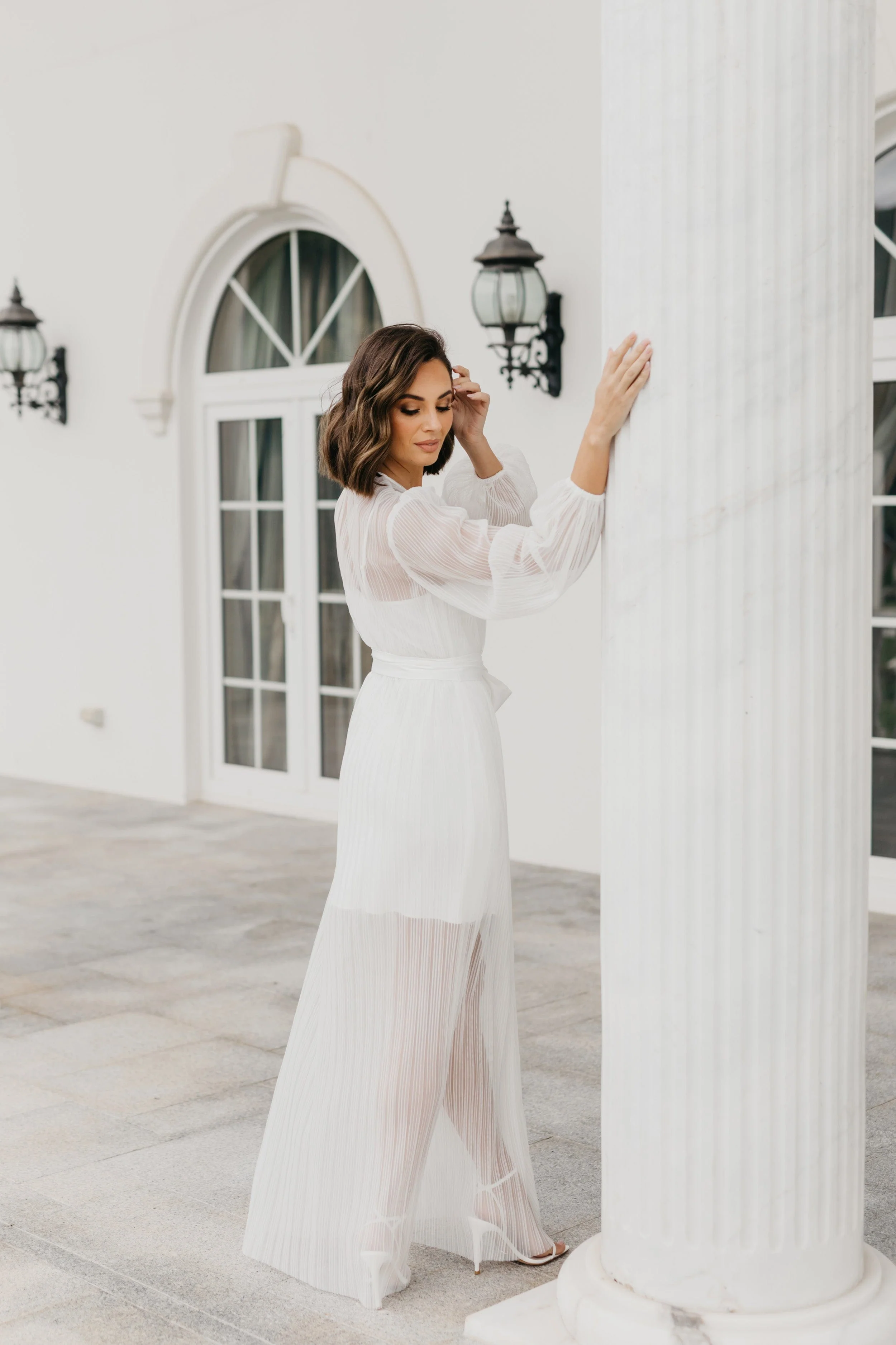 Georgia Pleated Maxi Bridal Robe - Includes Slip - Image 8