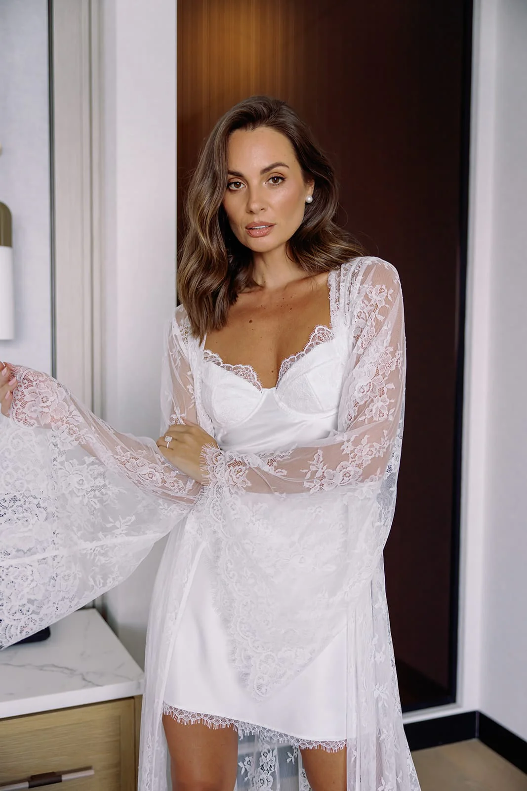 Hattie Lace Maxi Bridal Robe - Image 6