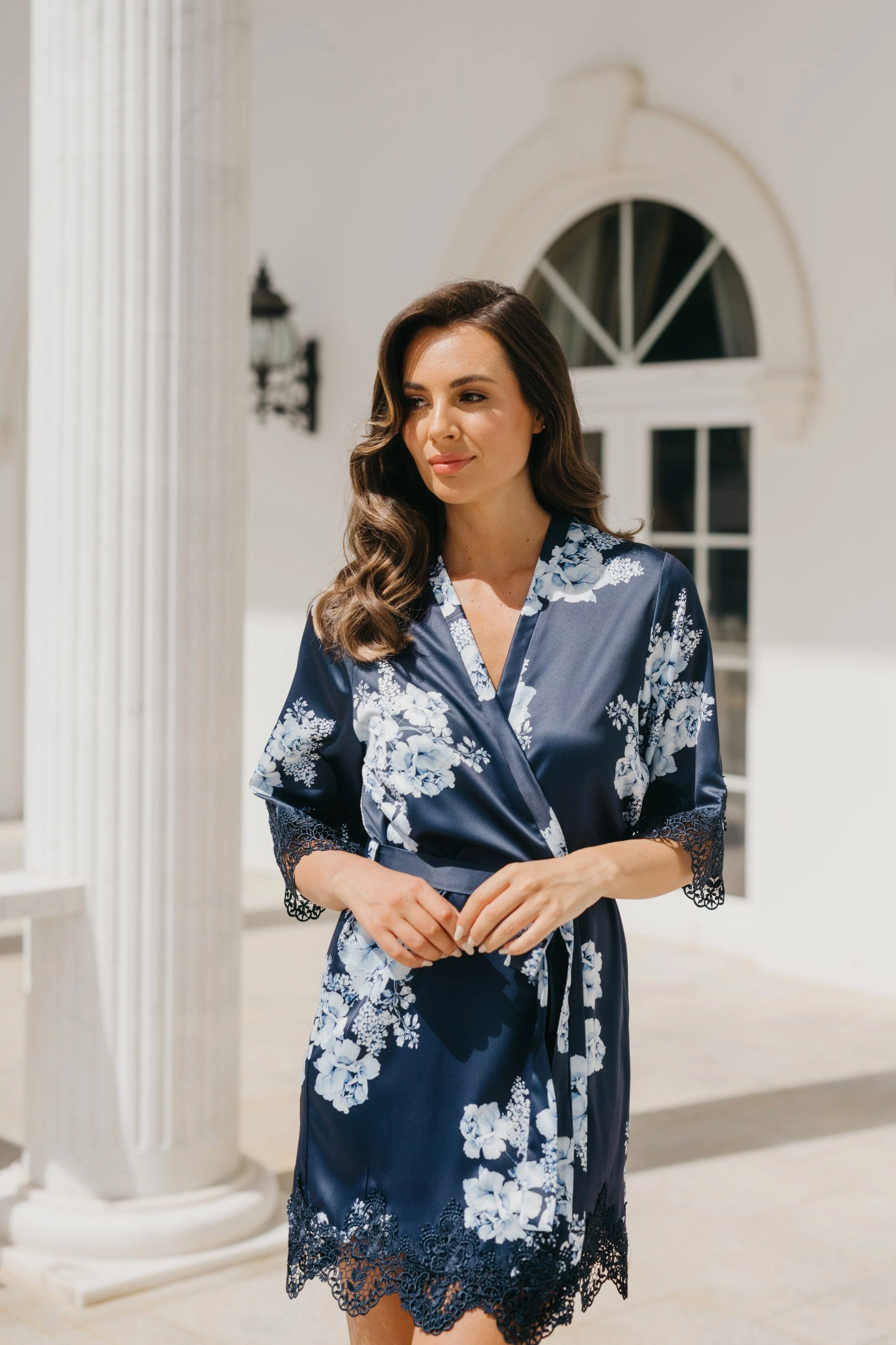 Ivana Bleu De Fleur Printed Robe - Image 16