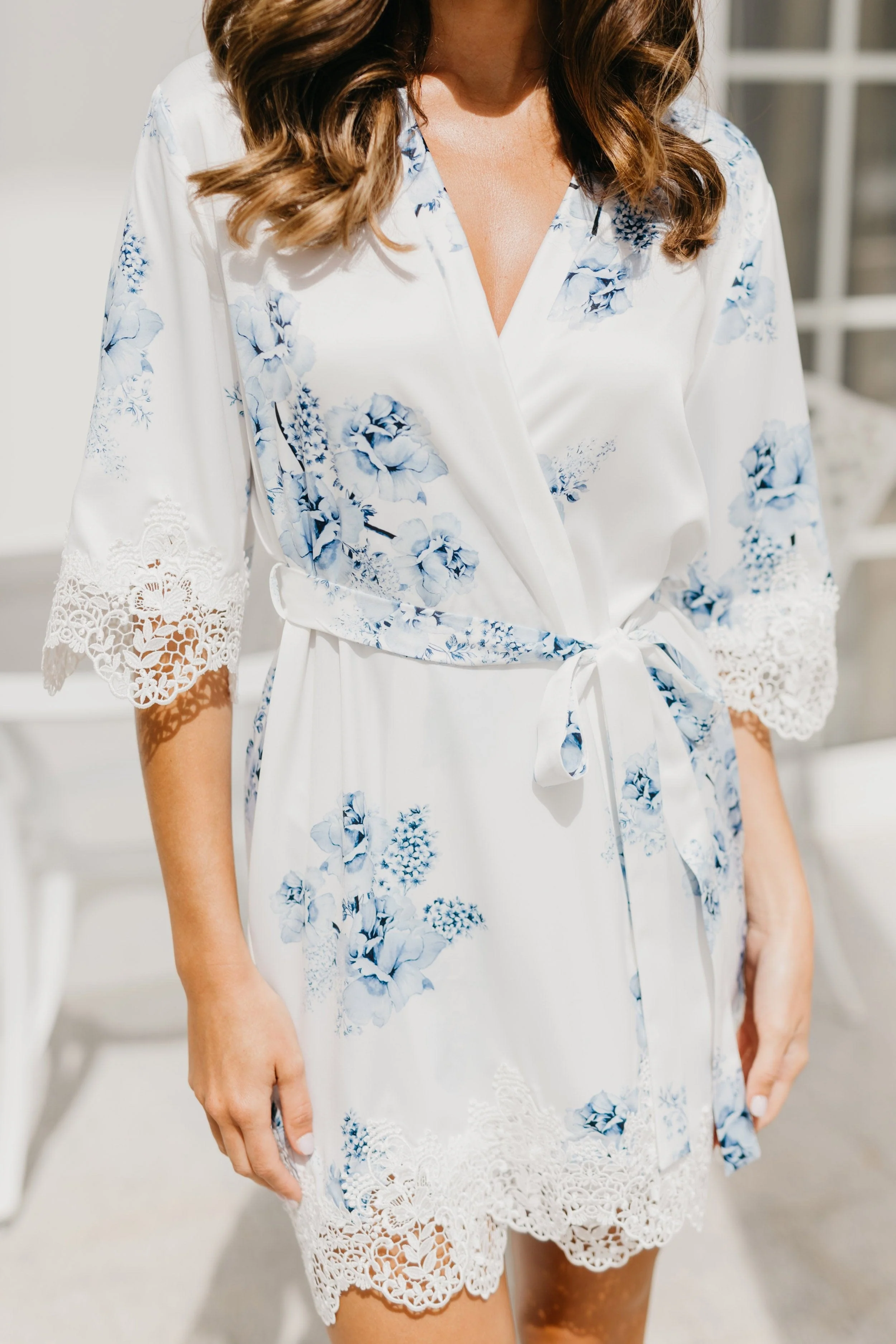Ivana Bleu De Fleur Printed Robe - Image 9