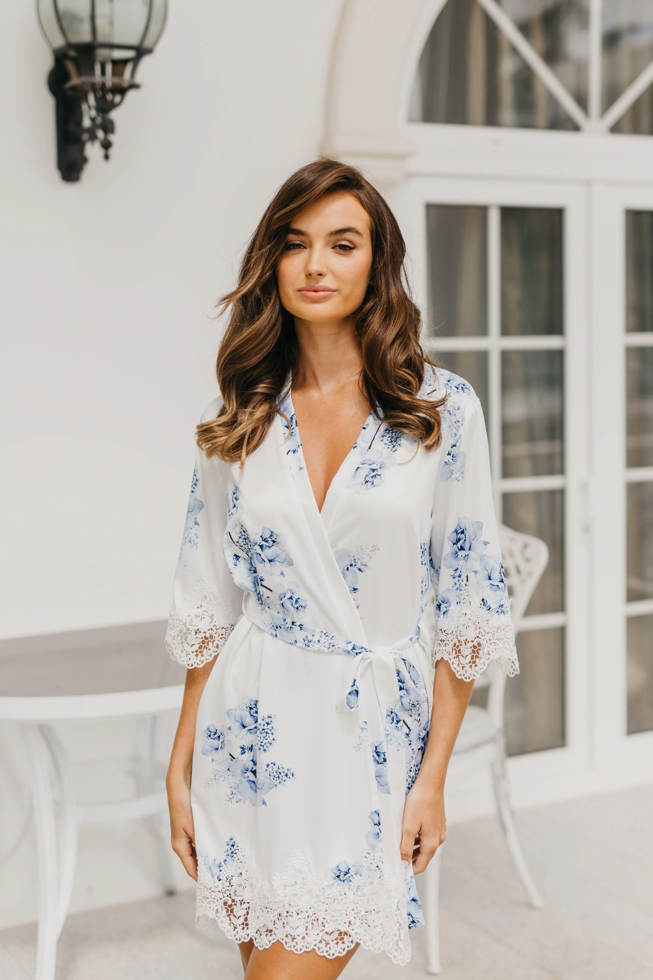 Ivana Bleu De Fleur Printed Robe - Image 17