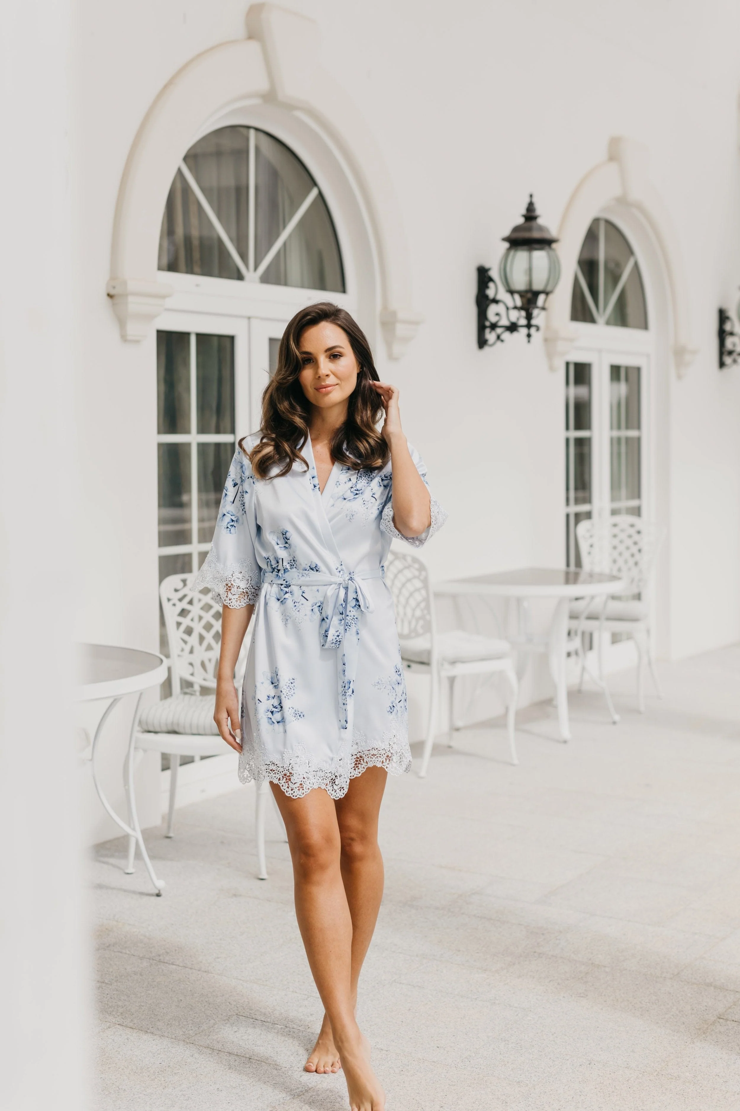 Ivana Bleu De Fleur Printed Robe - Image 13