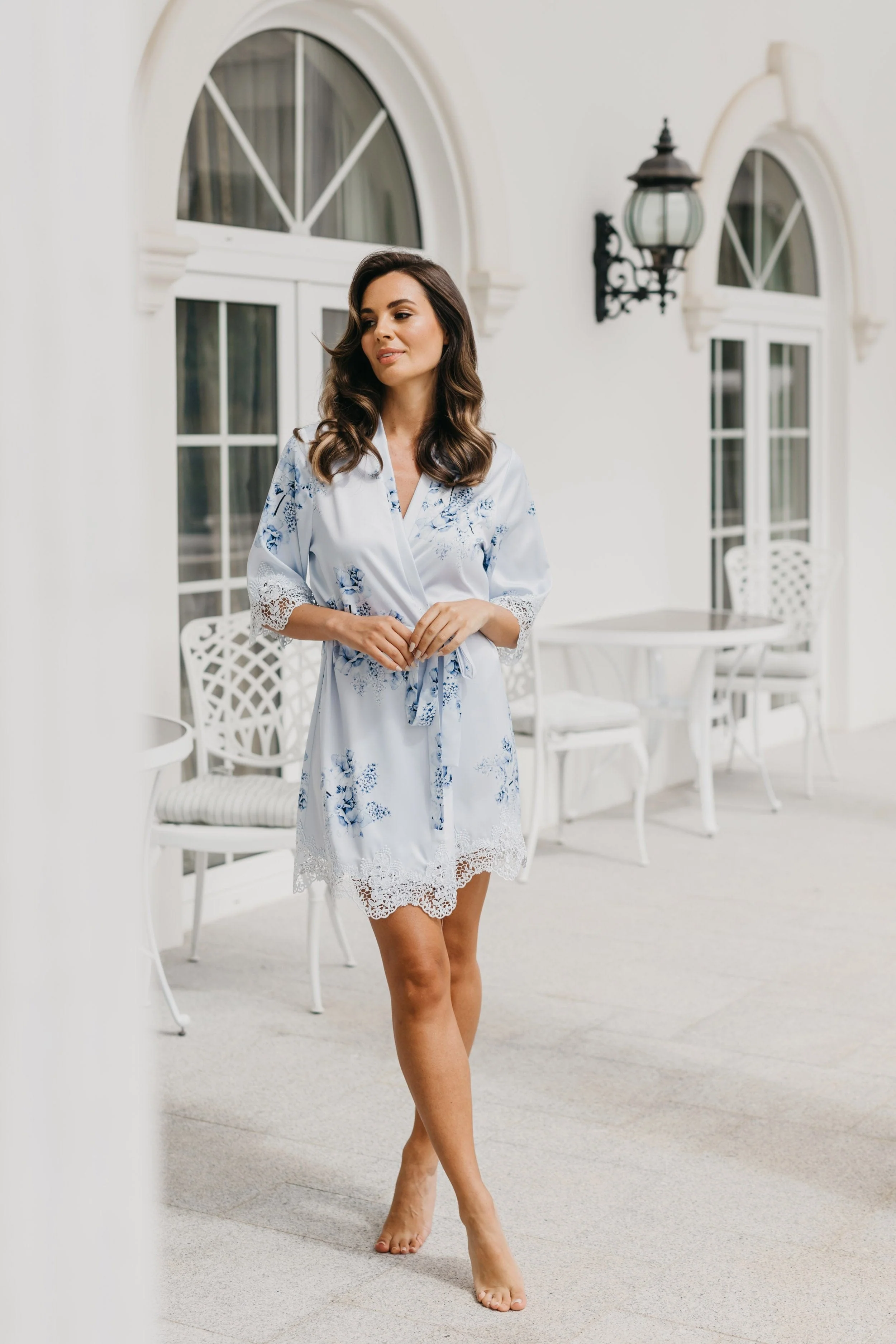 Ivana Bleu De Fleur Printed Robe - Image 14
