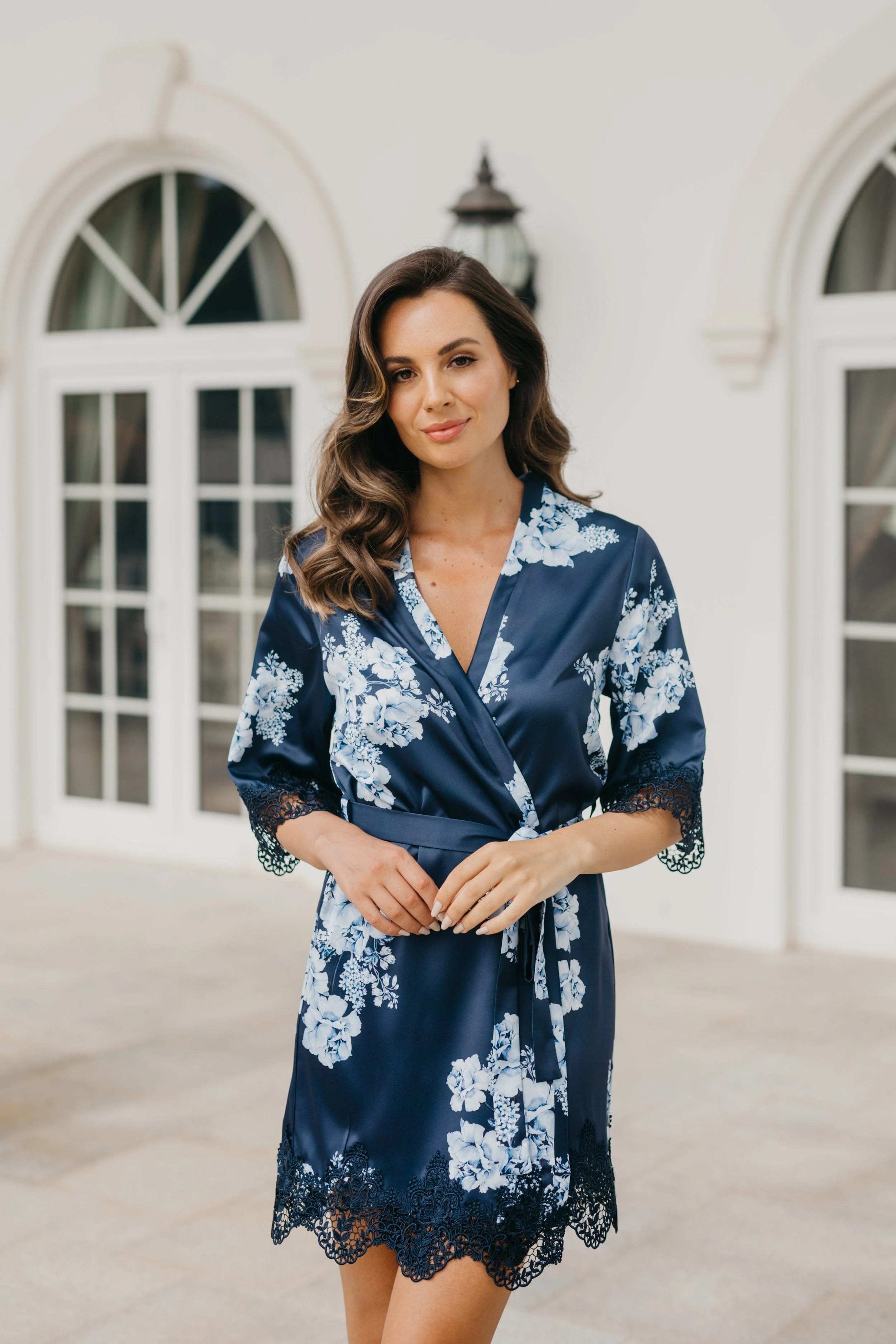 Ivana Bleu De Fleur Printed Robe - Image 7
