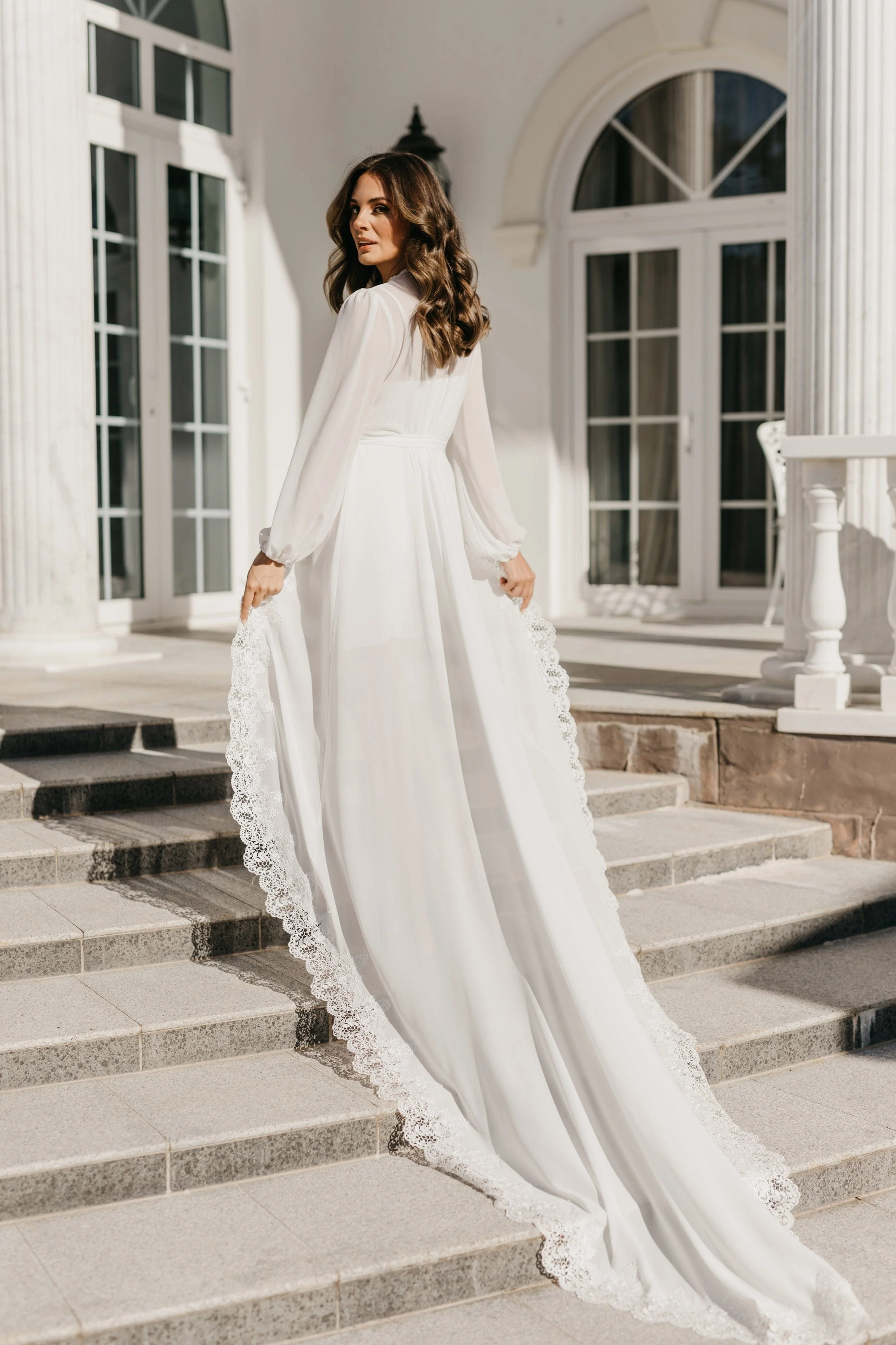 Jolie Lace Trim Maxi With Train - Includes Slip - Image 10