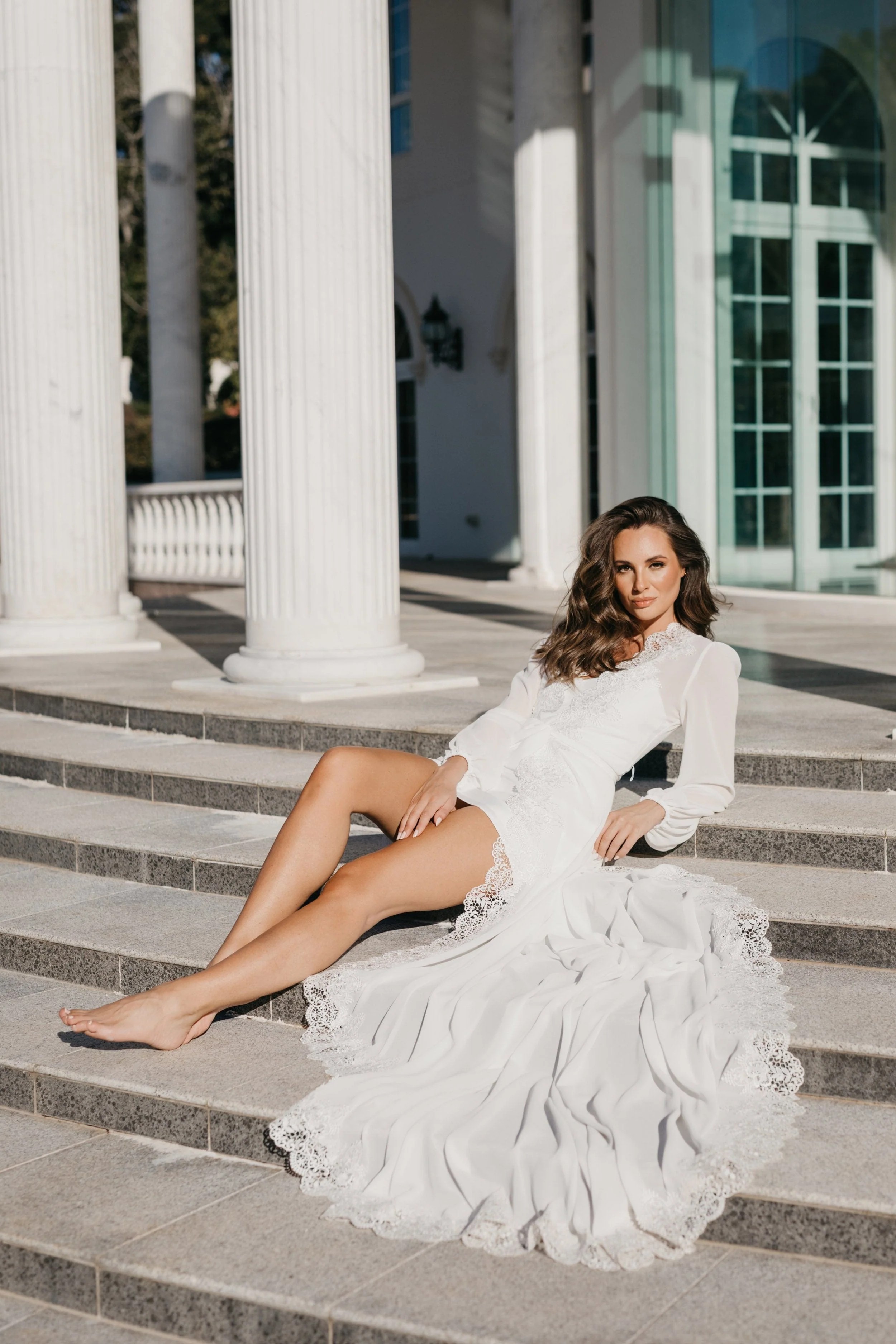 Jolie Lace Trim Maxi With Train - Includes Slip - Image 13