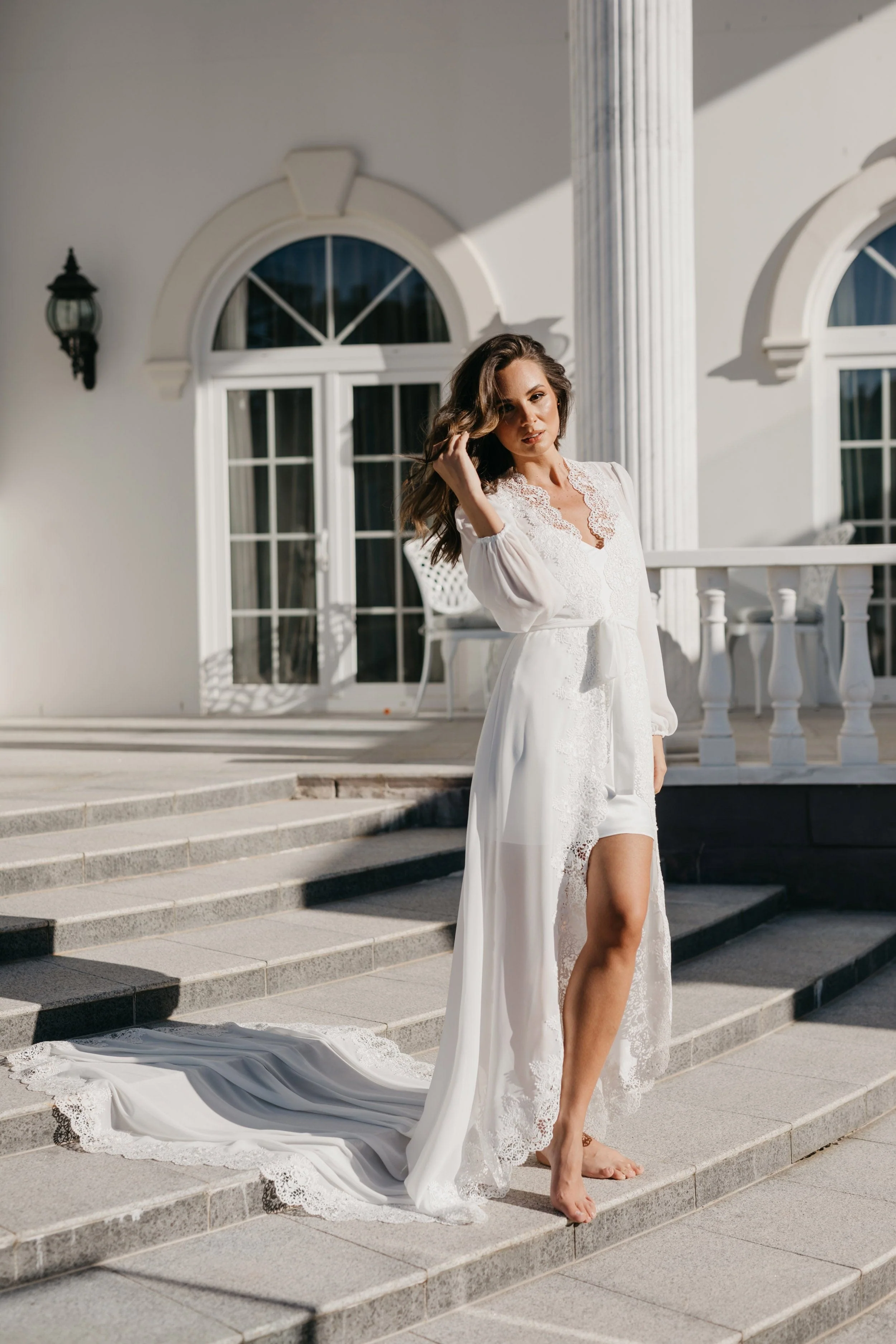 Jolie Lace Trim Maxi With Train - Includes Slip - Image 14