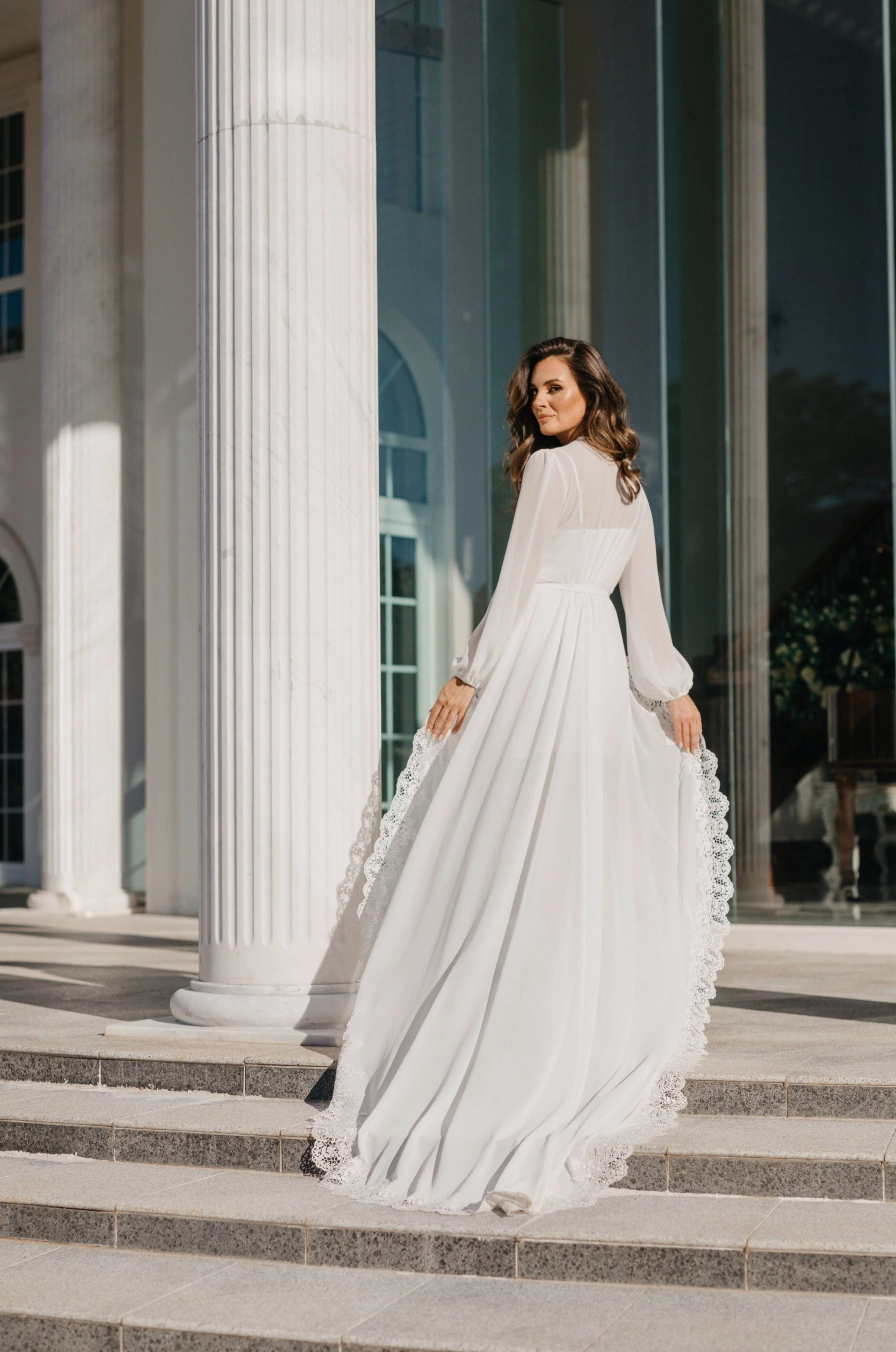 Jolie Lace Trim Maxi With Train - Includes Slip - Image 17