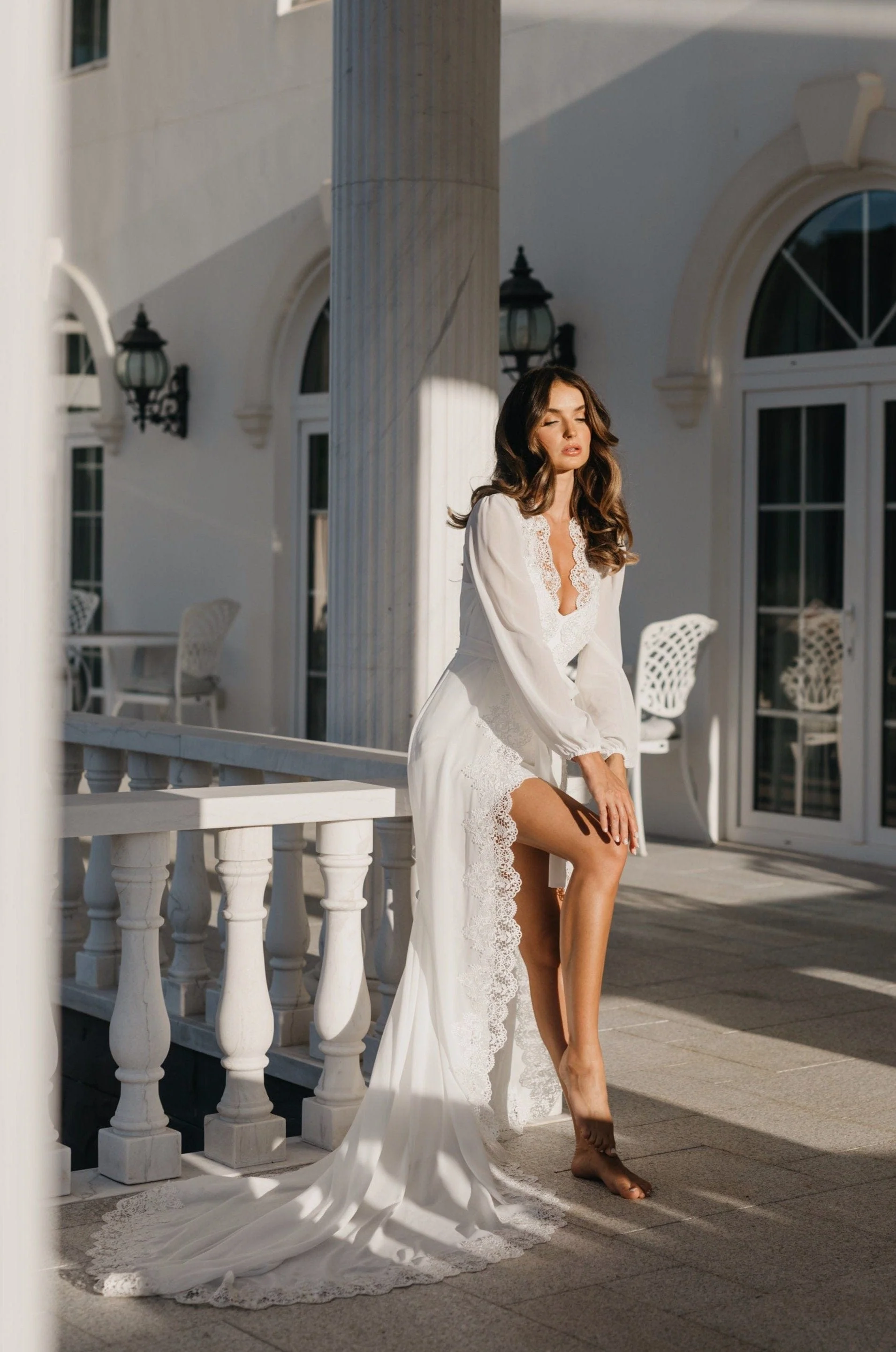 Jolie Lace Trim Maxi With Train - Includes Slip - Image 5