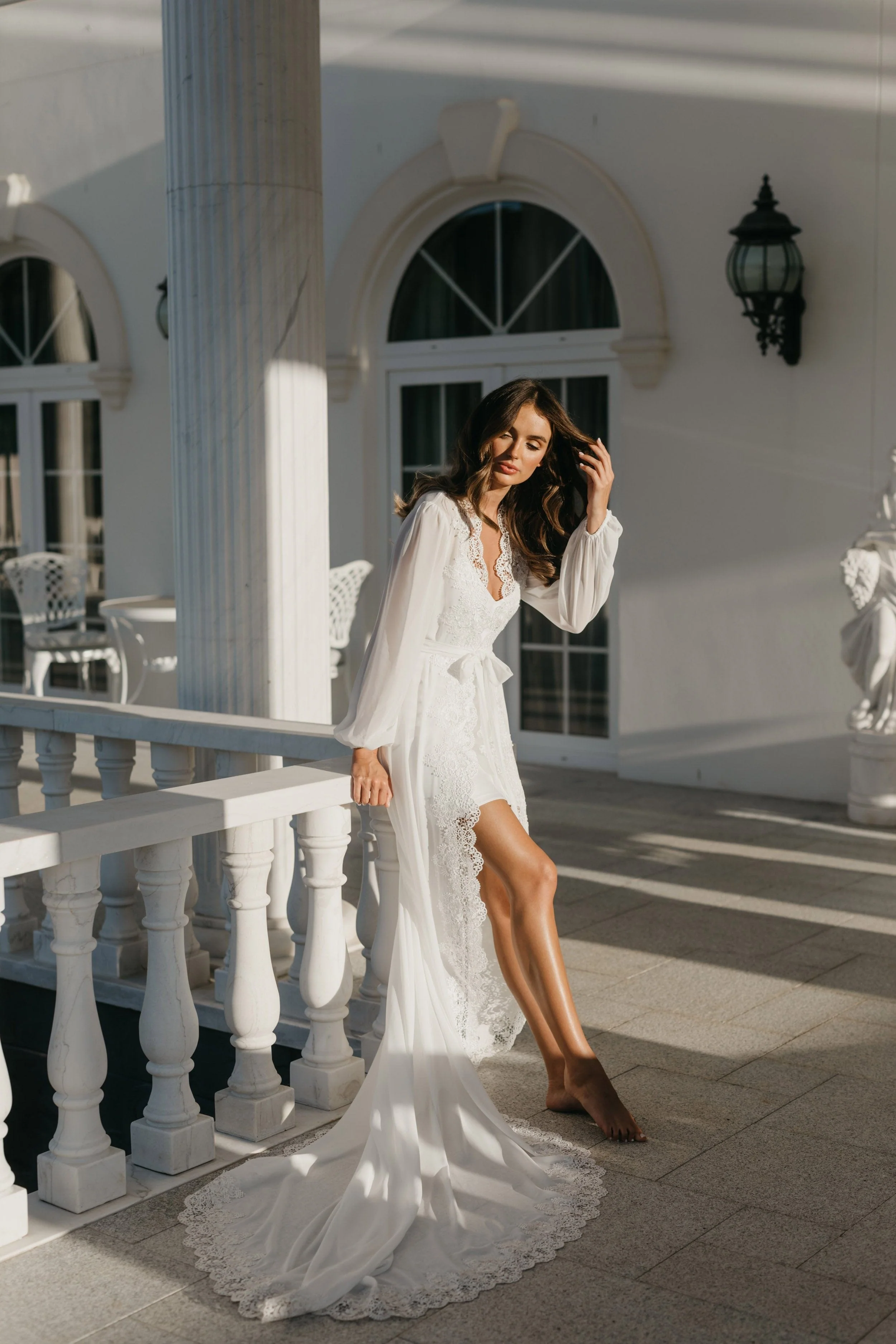Jolie Lace Trim Maxi With Train - Includes Slip - Image 7