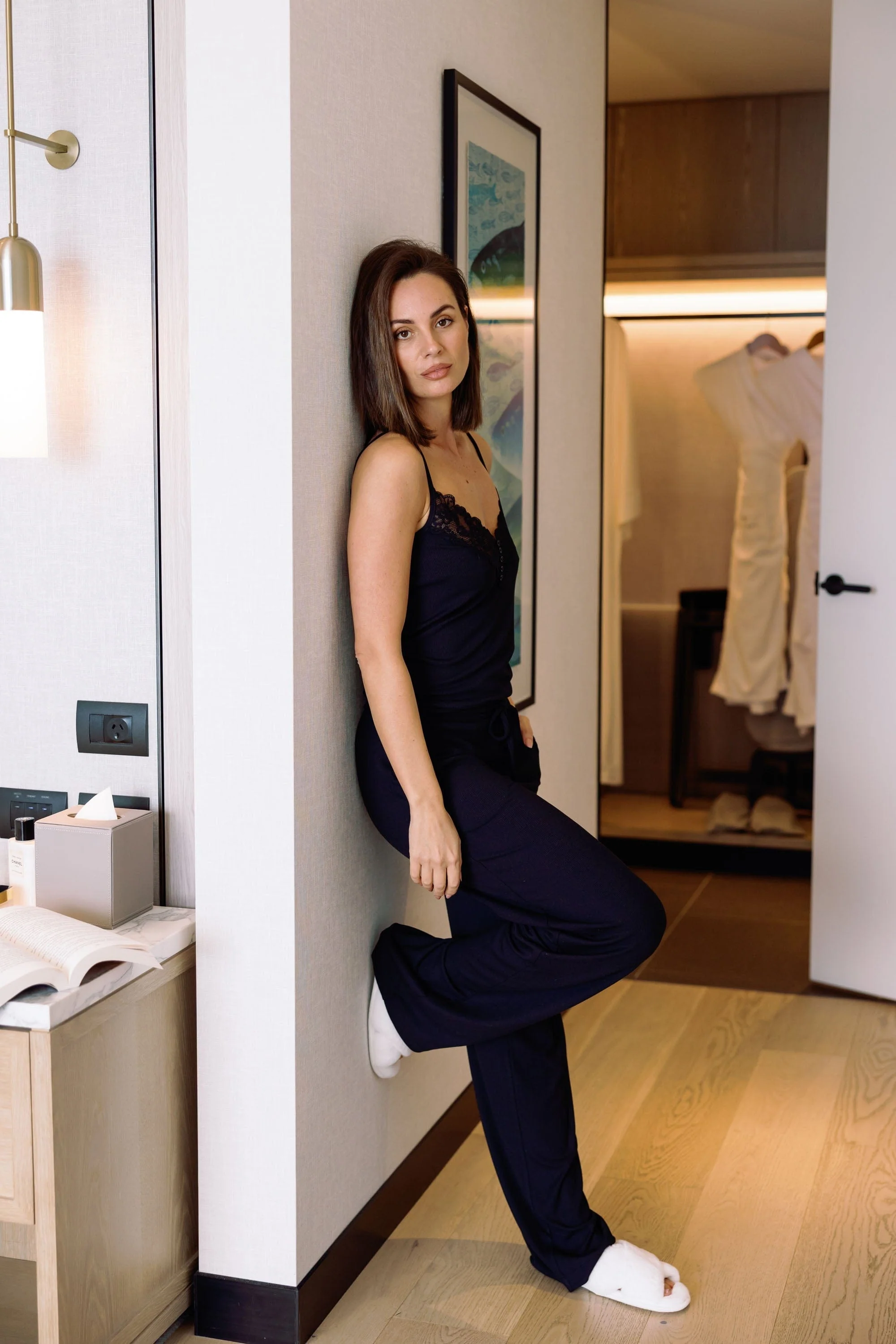 Colette Modal Cami and Pant Set in Black - Image 5