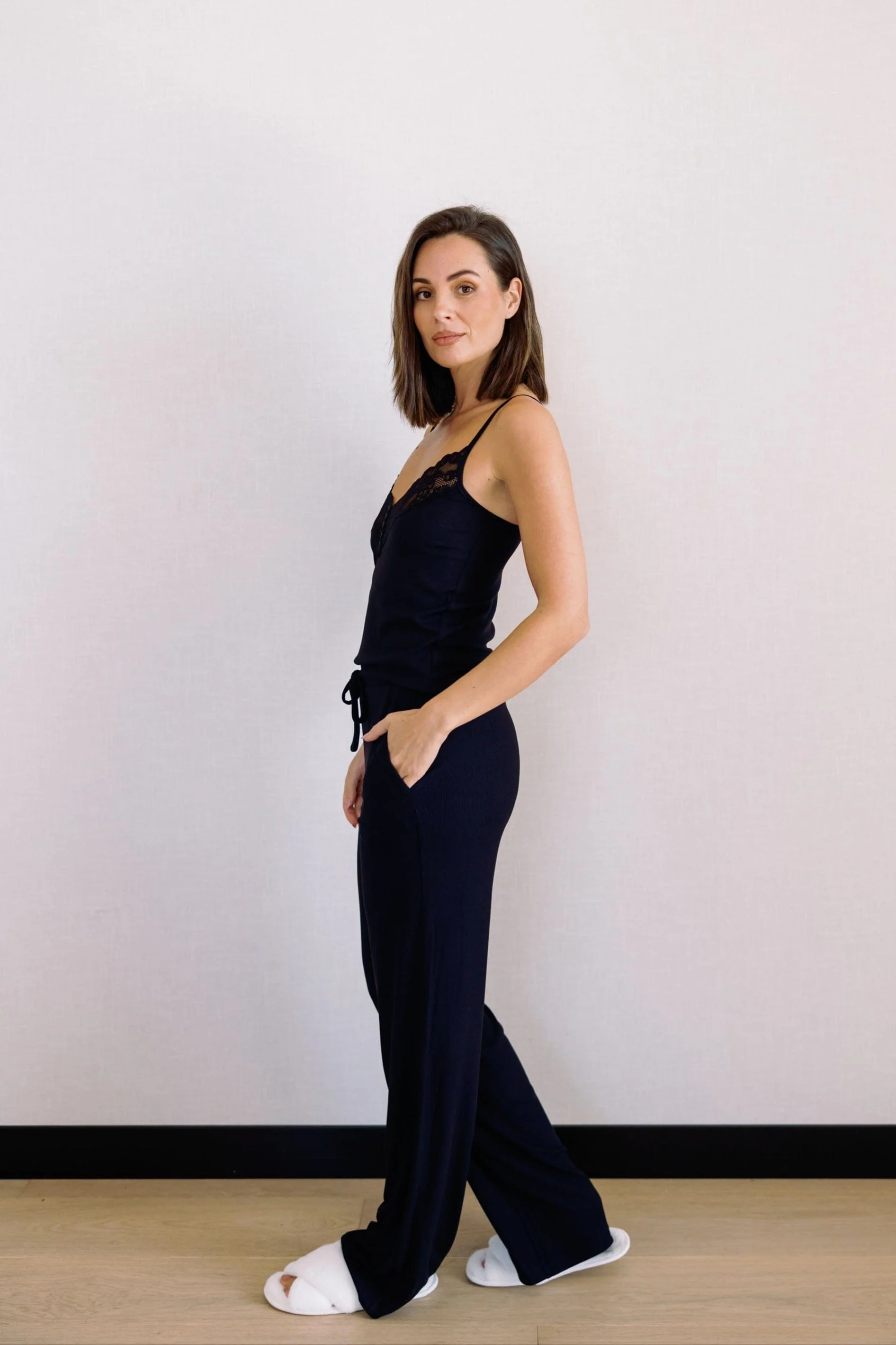 Colette Modal Cami and Pant Set in Black - Image 8