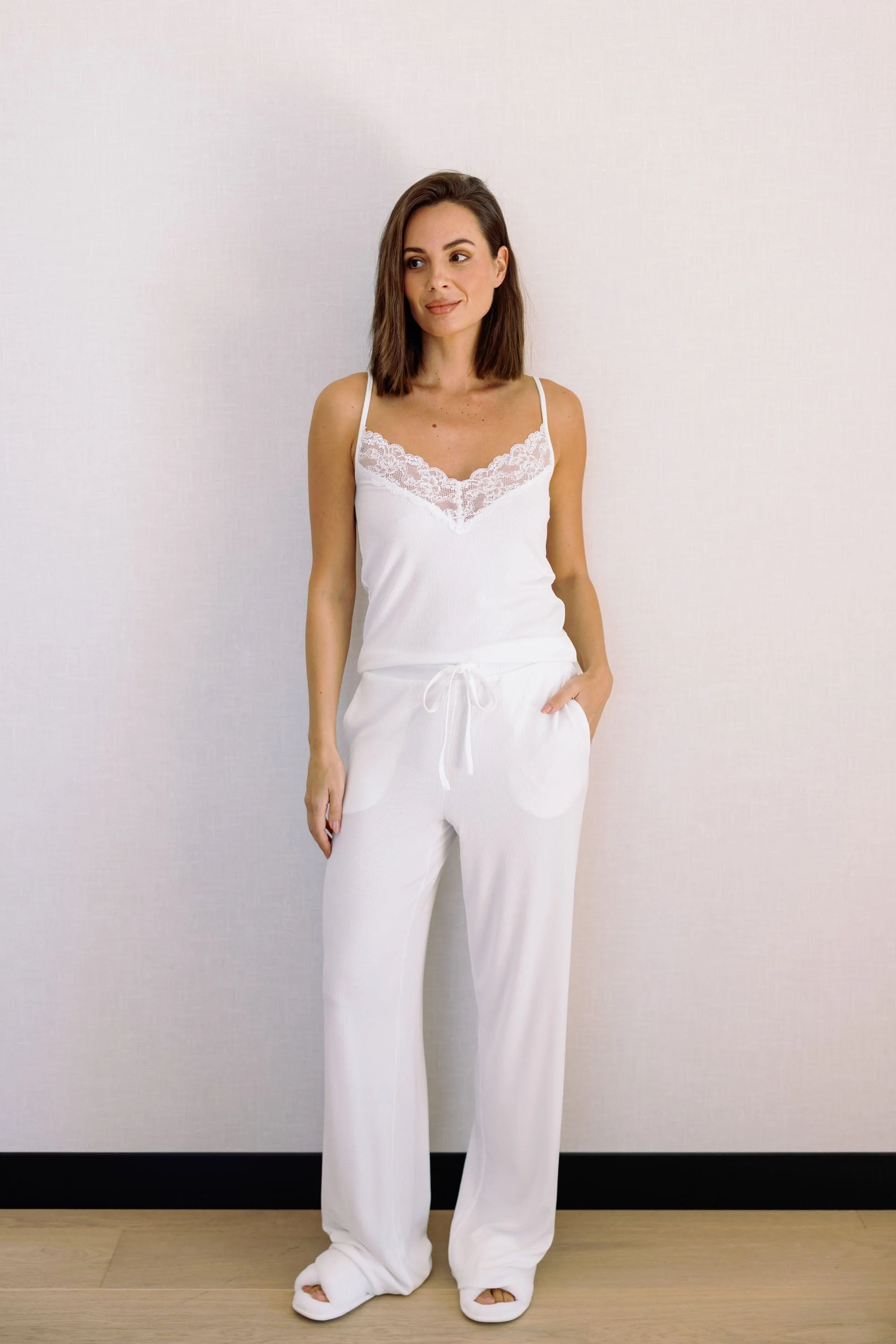 Colette Modal Cami and Pant Set in White - Image 7