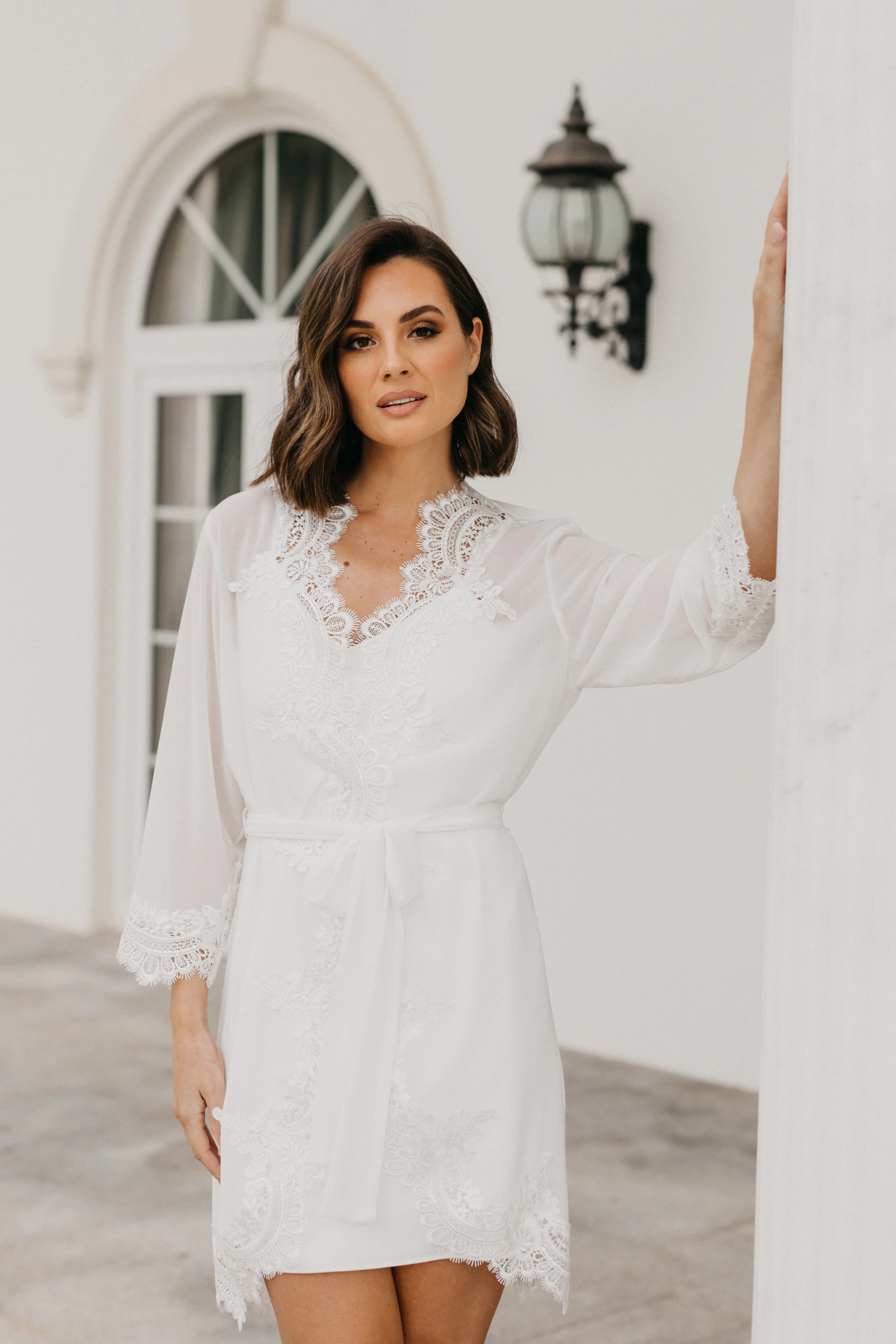 Maeve Lace Trim Robe - Includes Slip - Image 6
