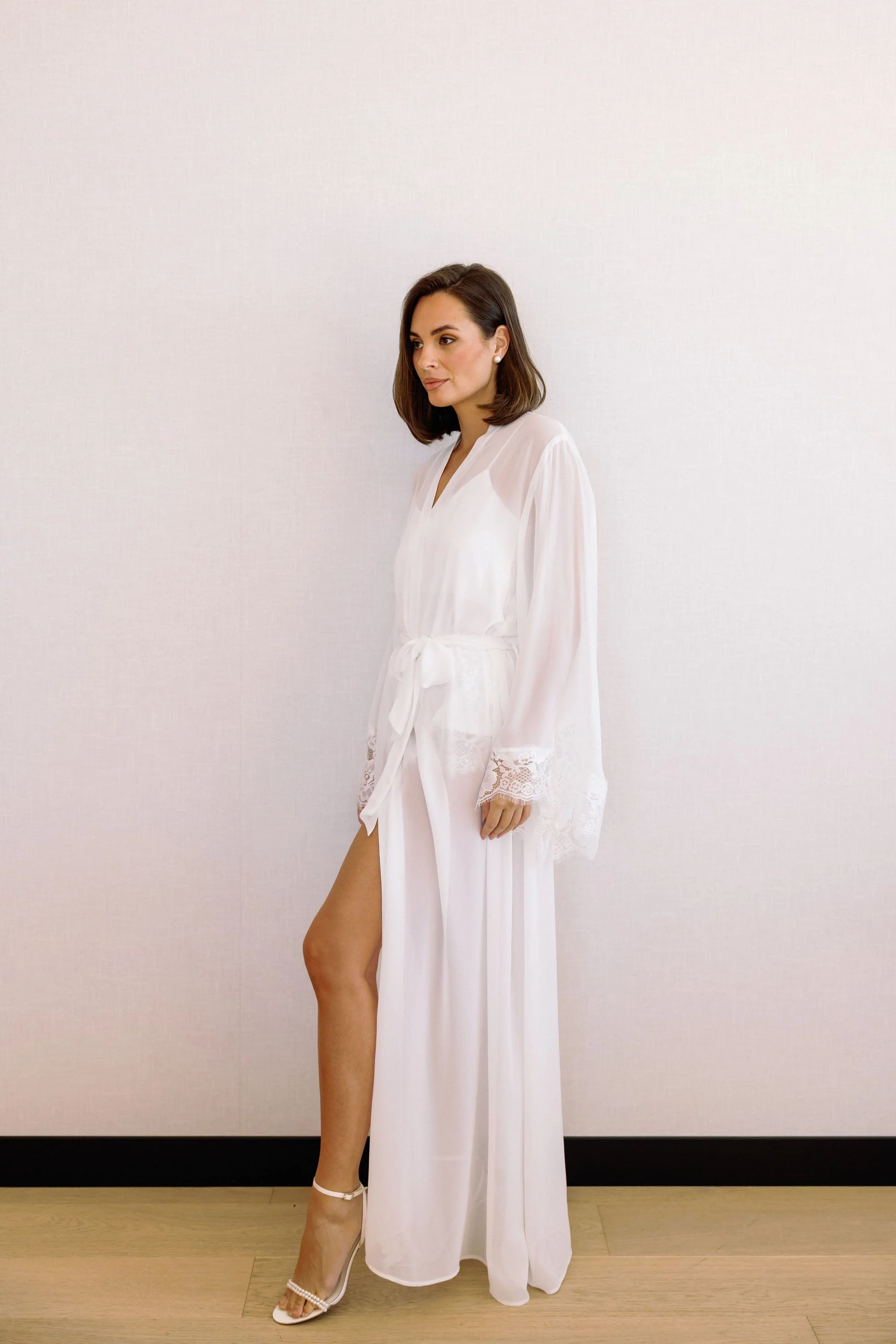 Maria Lace Trim Bridal Robe - Image 12