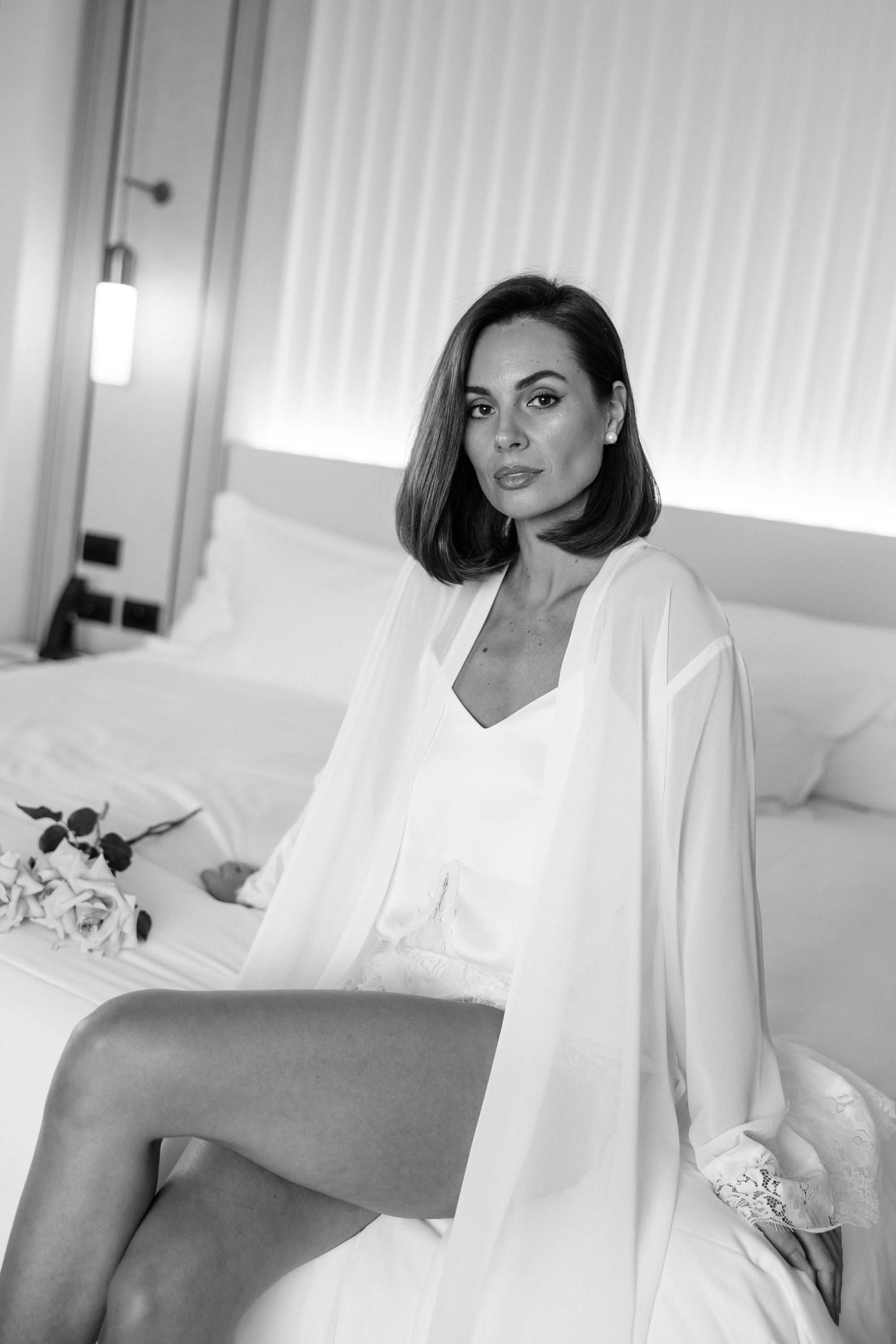 Maria Lace Trim Bridal Robe - Image 9