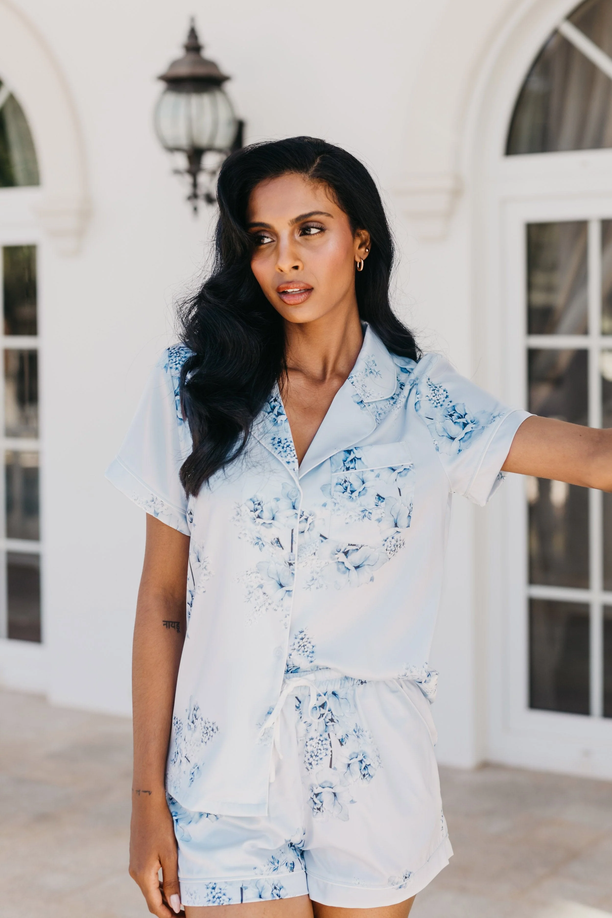 Mileva Bleu De Fleur Printed PJ Set - Image 4