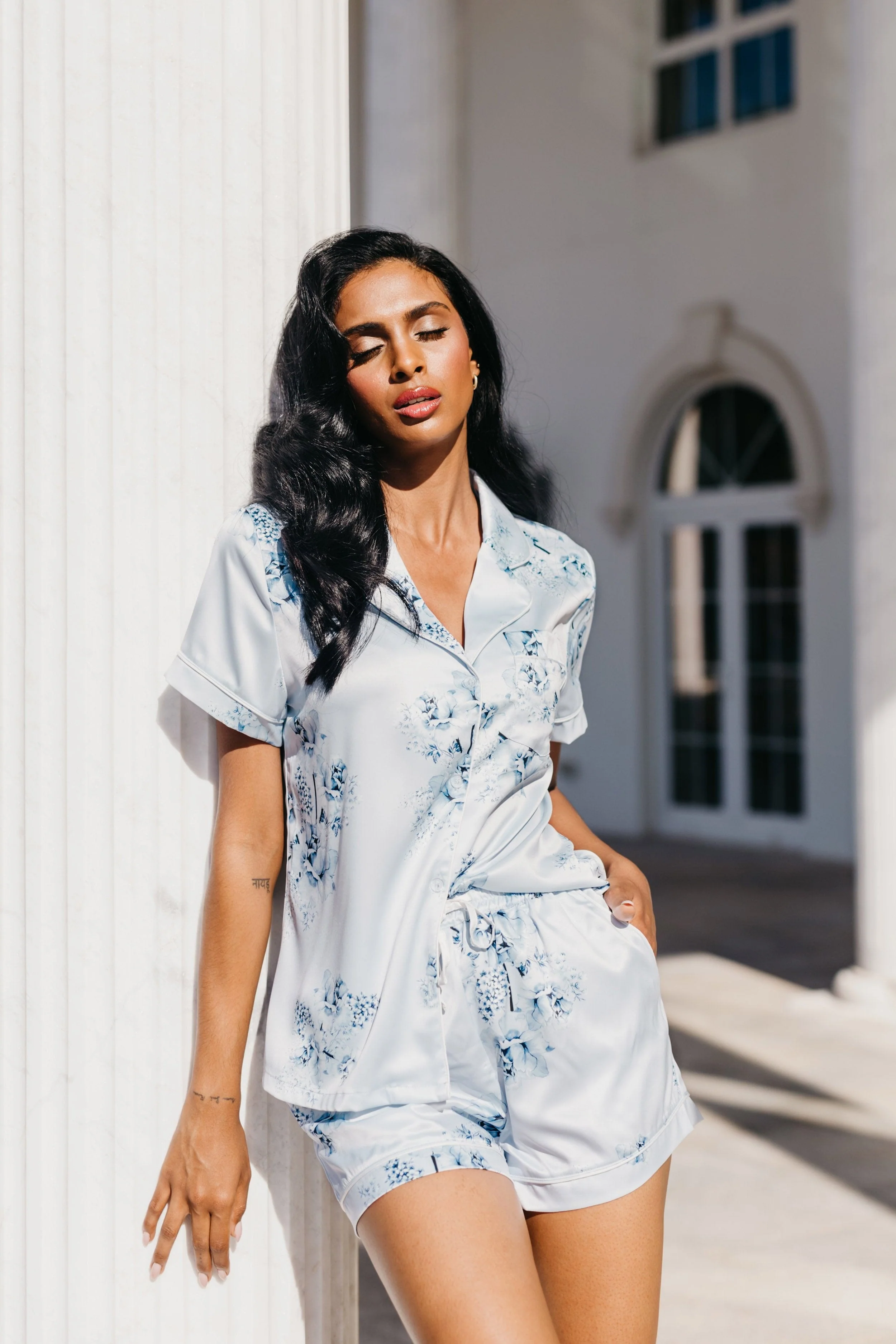 Mileva Bleu De Fleur Printed PJ Set - Image 6