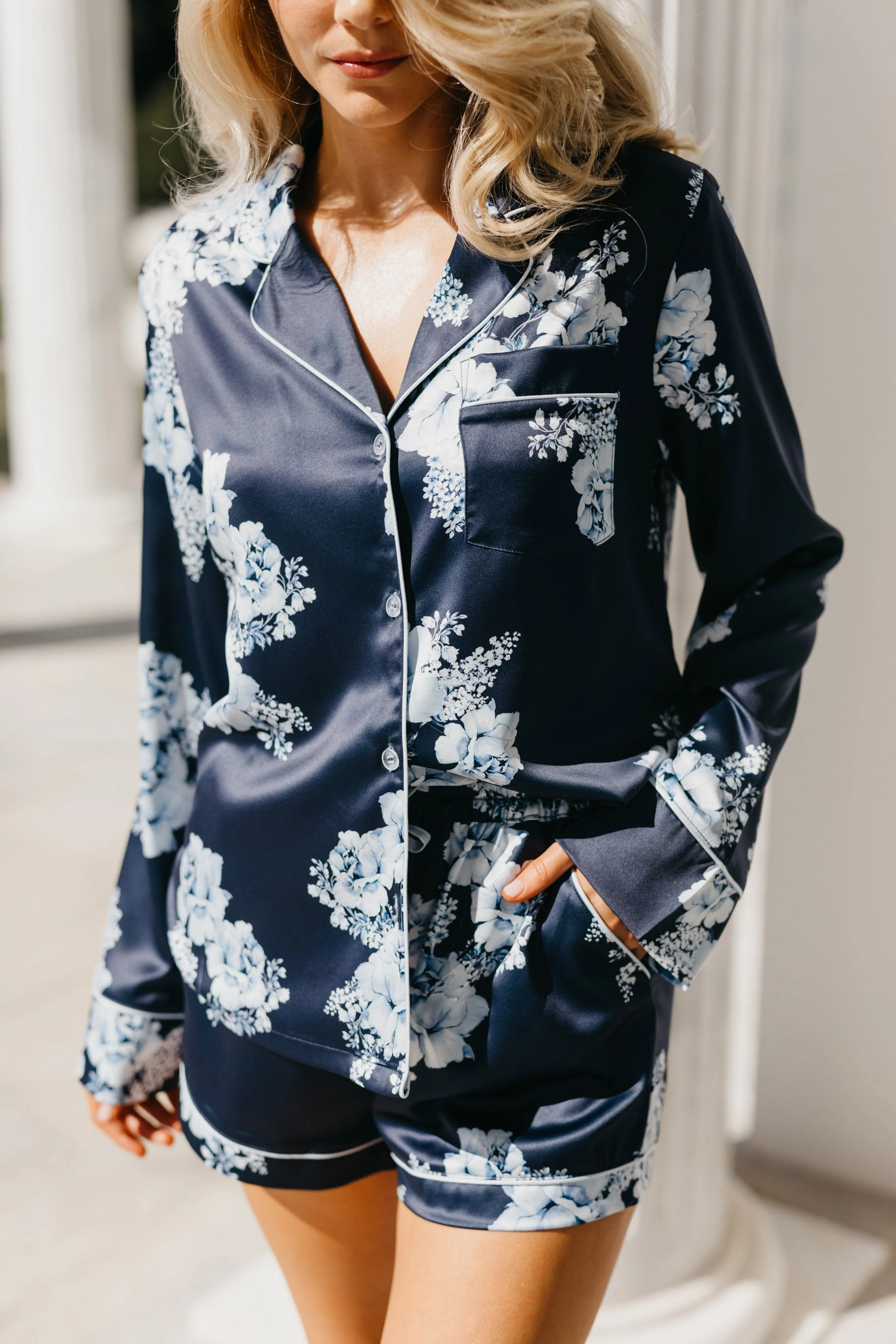 Romi Bleu De Fleur Printed PJ Set - Image 8
