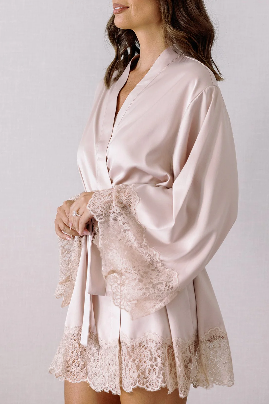Victoria Satin Bridesmaid Robe Champagne - Image 13