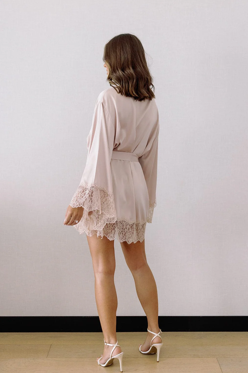 Victoria Satin Bridesmaid Robe Champagne - Image 17