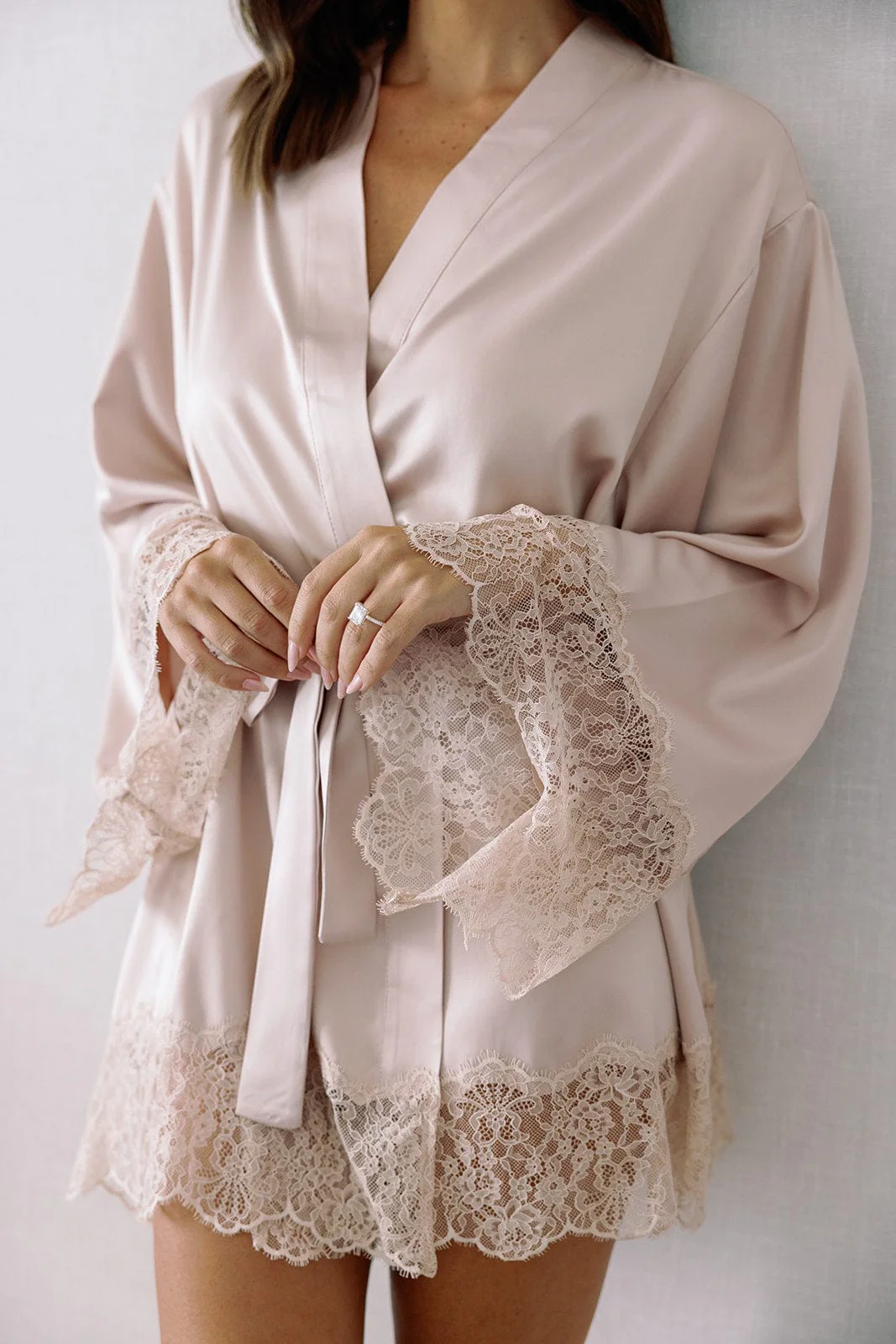 Victoria Satin Bridesmaid Robe Champagne - Image 5