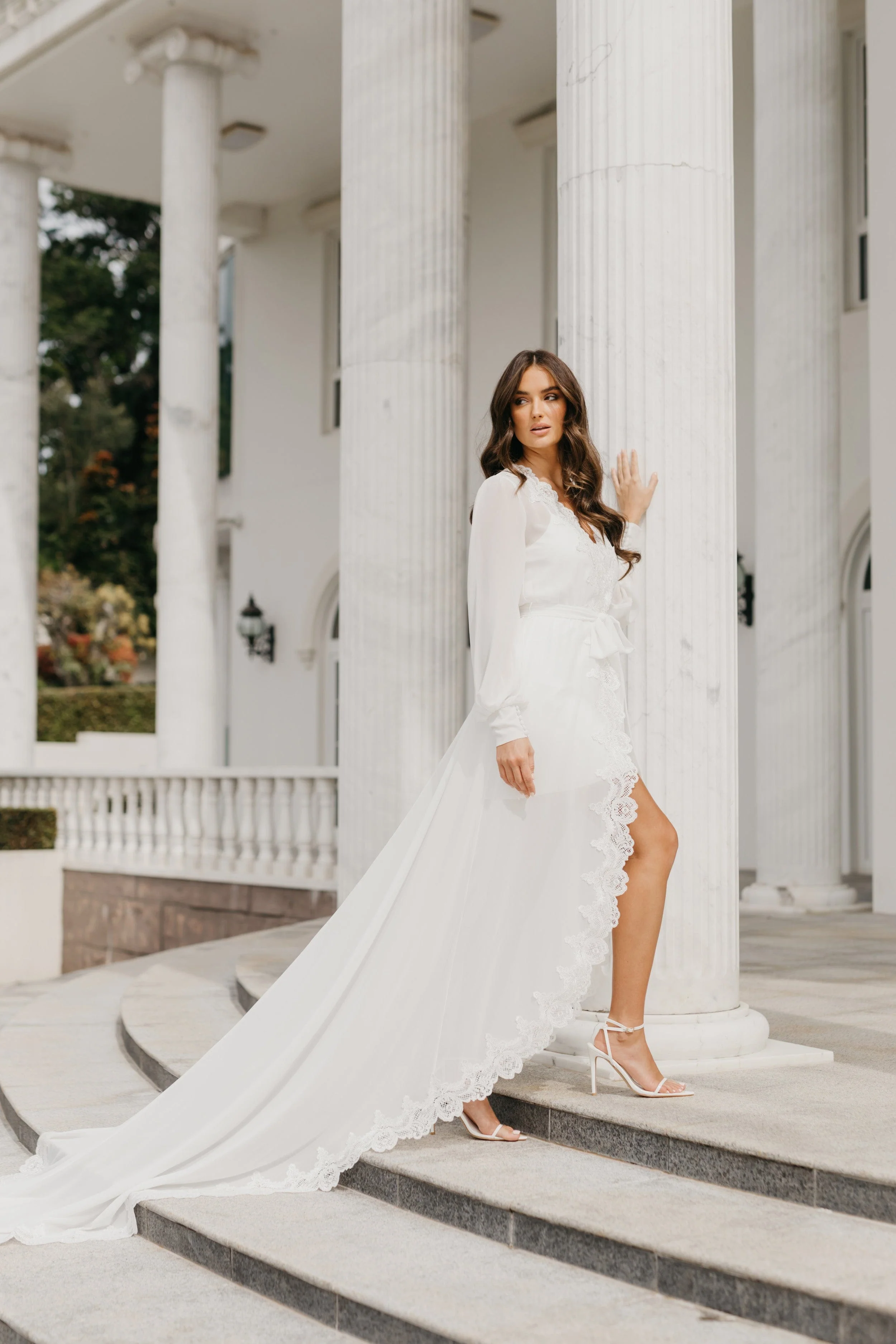 Vivian Lace Trim Maxi With Train - Includes Slip - Image 3