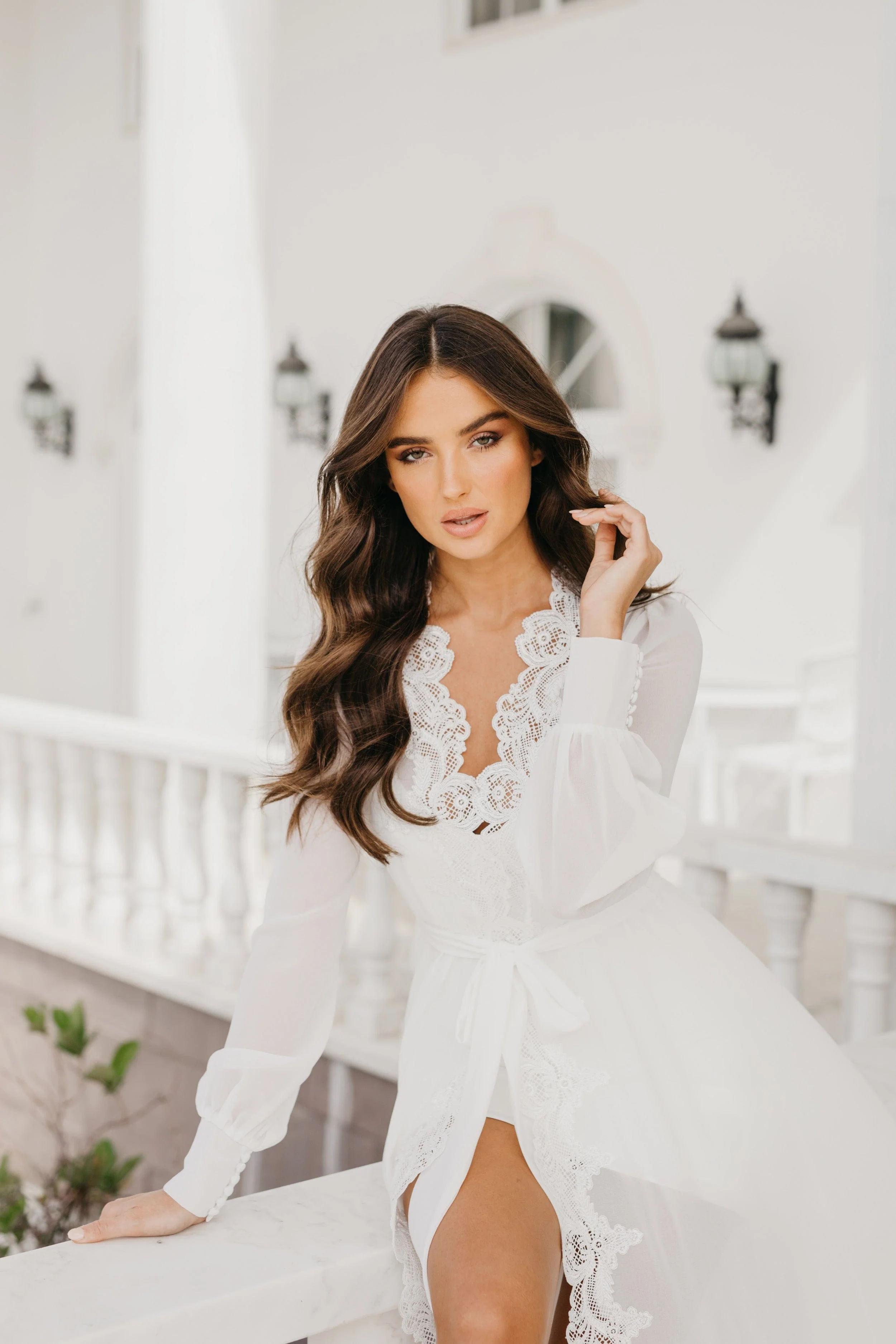 Vivian Lace Trim Maxi With Train - Includes Slip - Image 4