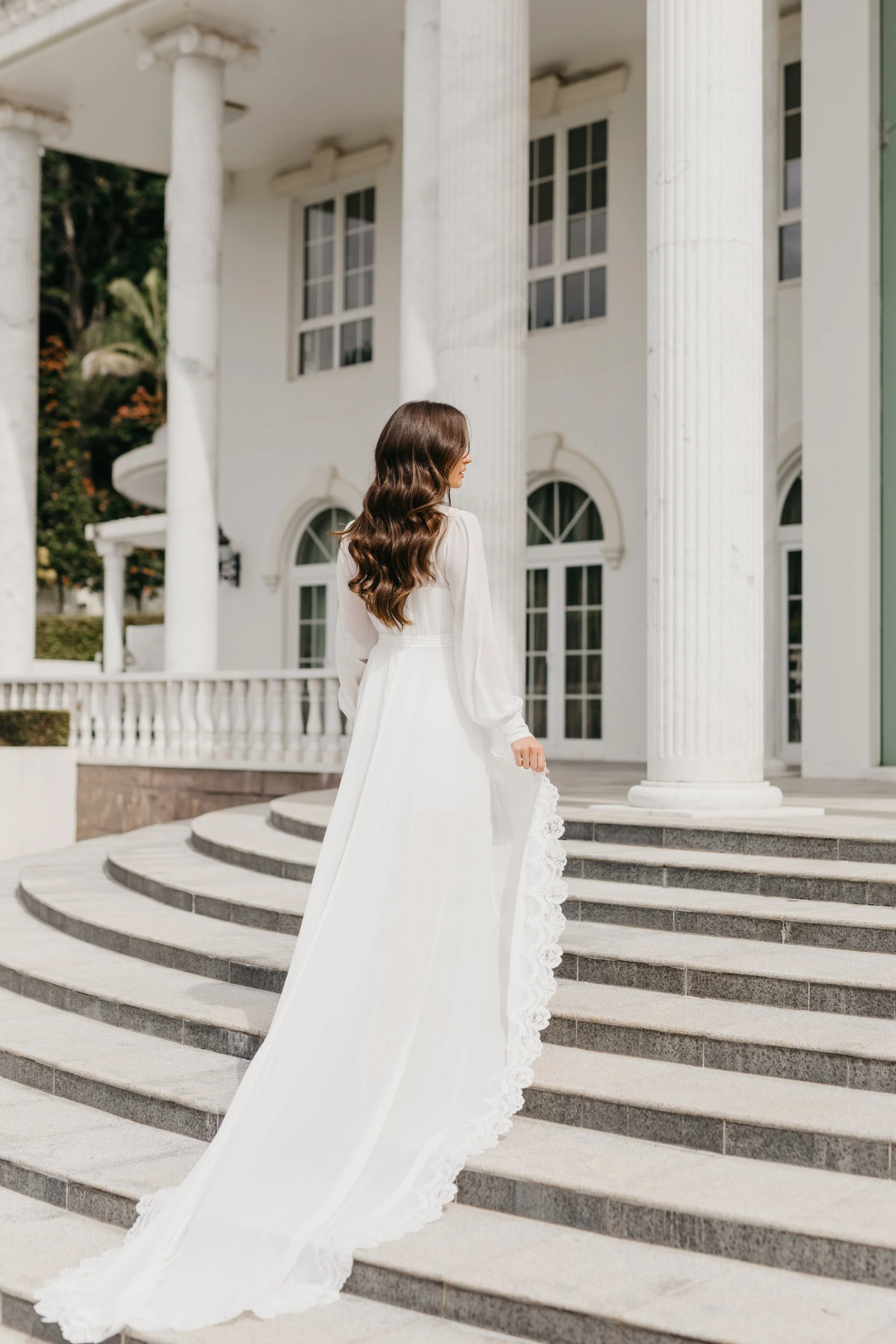 Vivian Lace Trim Maxi With Train - Includes Slip - Image 6