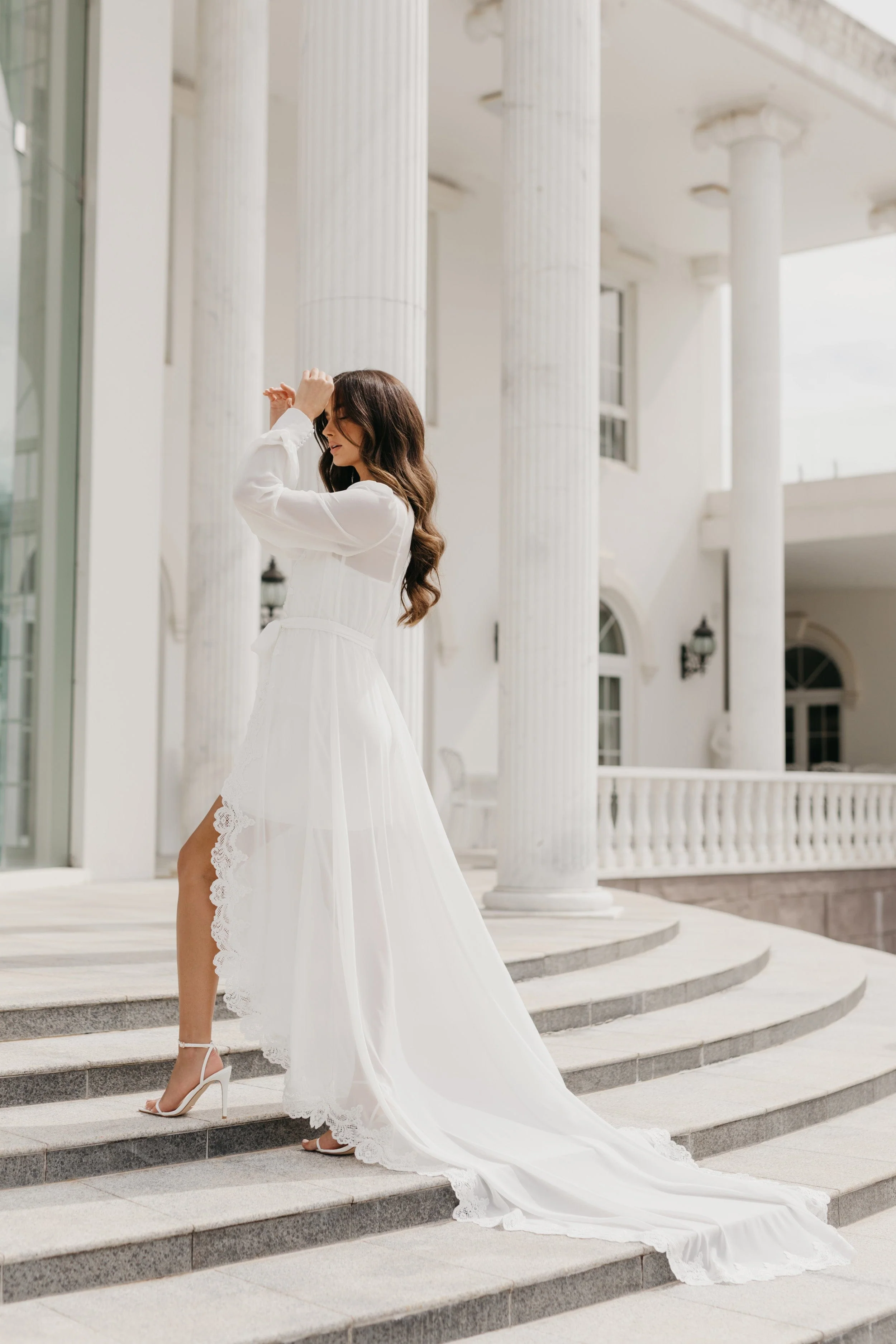 Vivian Lace Trim Maxi With Train - Includes Slip - Image 7