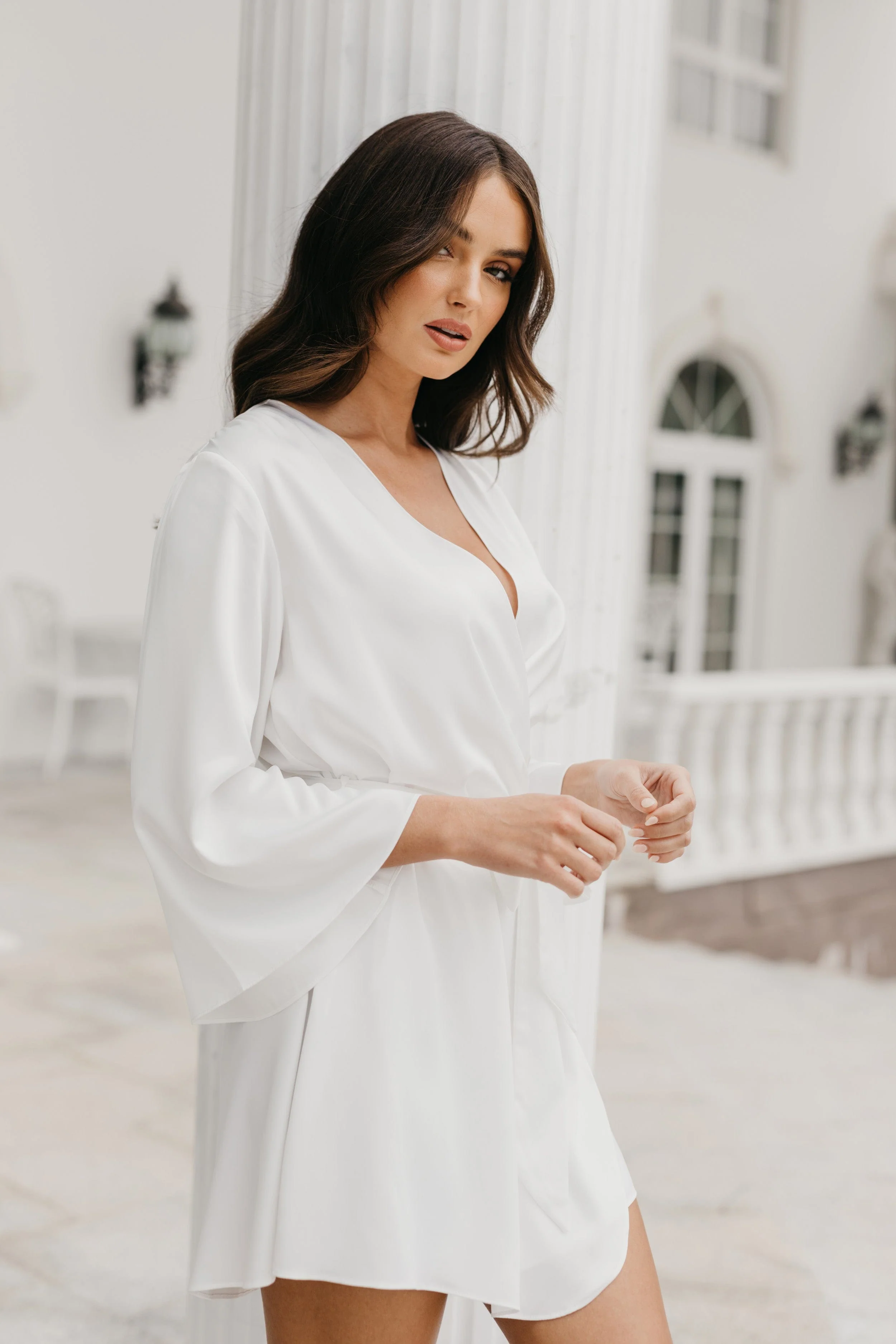 Willow Petal Hem Satin Trim Robe - Image 17