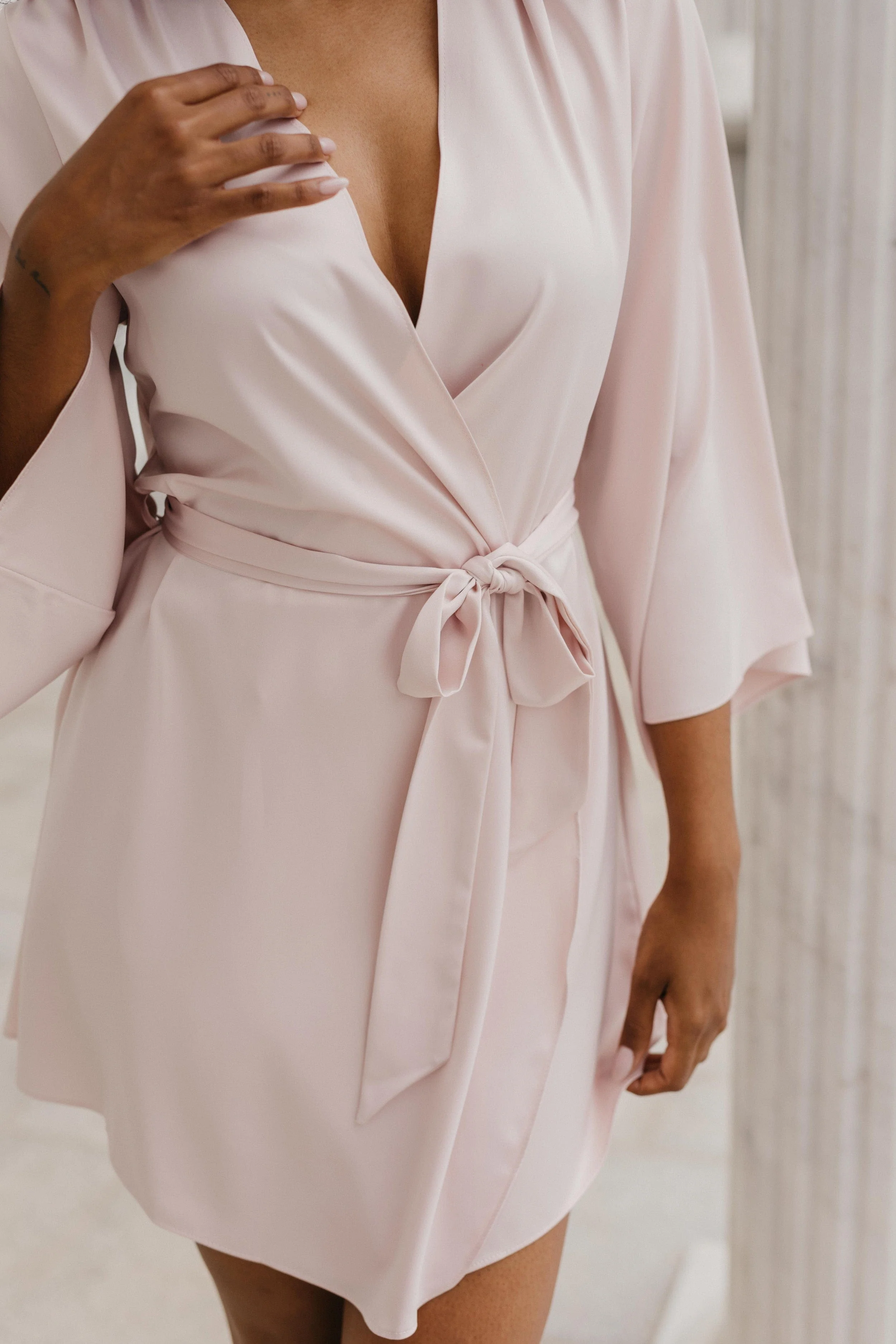 Willow Petal Hem Satin Trim Robe - Image 9