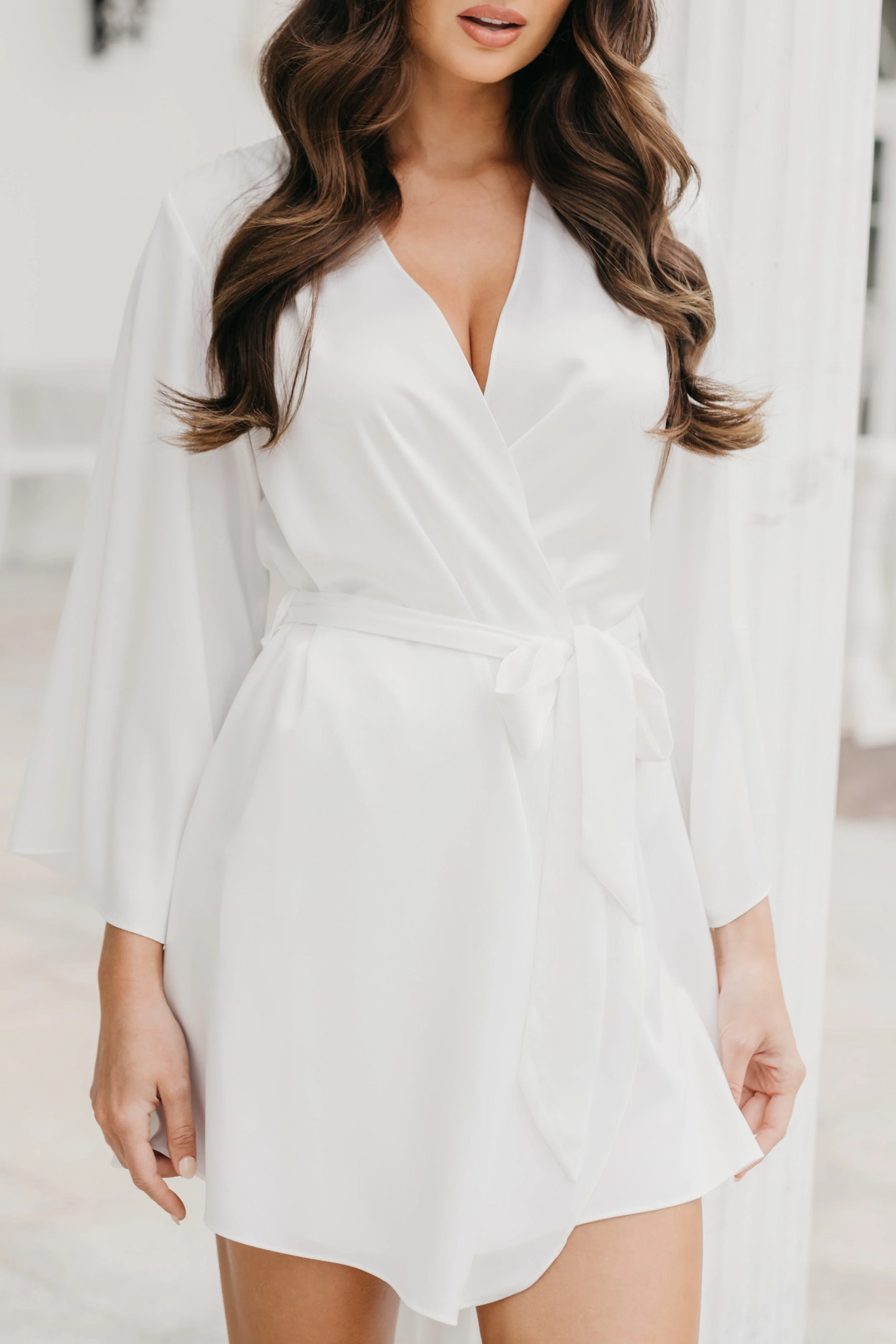 Willow Petal Hem Satin Trim Robe - Image 12