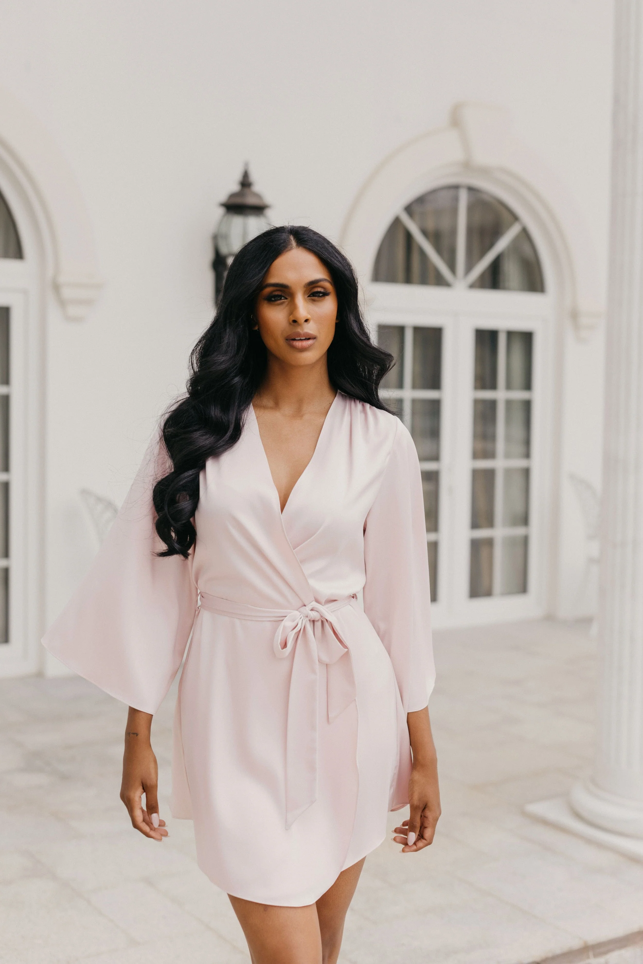 Willow Petal Hem Satin Trim Robe - Image 5